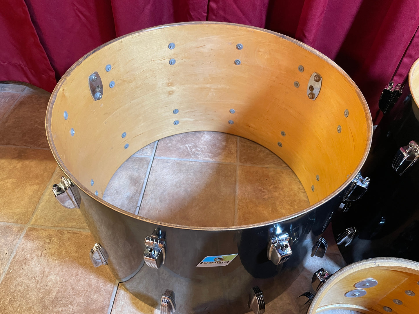 1970s Ludwig Super Classic Drum Set Black Cortex 22/13/16