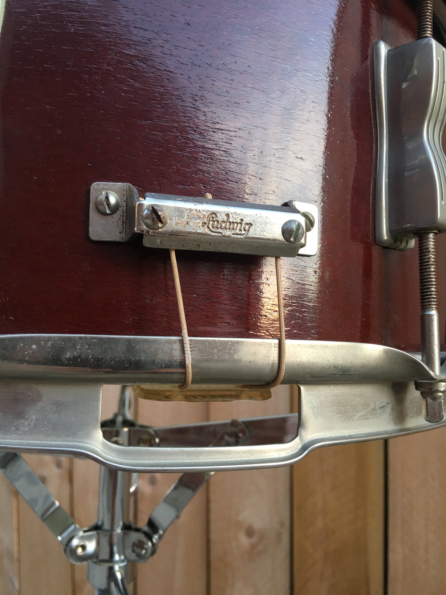 1963 Ludwig 6.5x14 Auditorium Snare Drum Mahogany W/ COB Hoops
