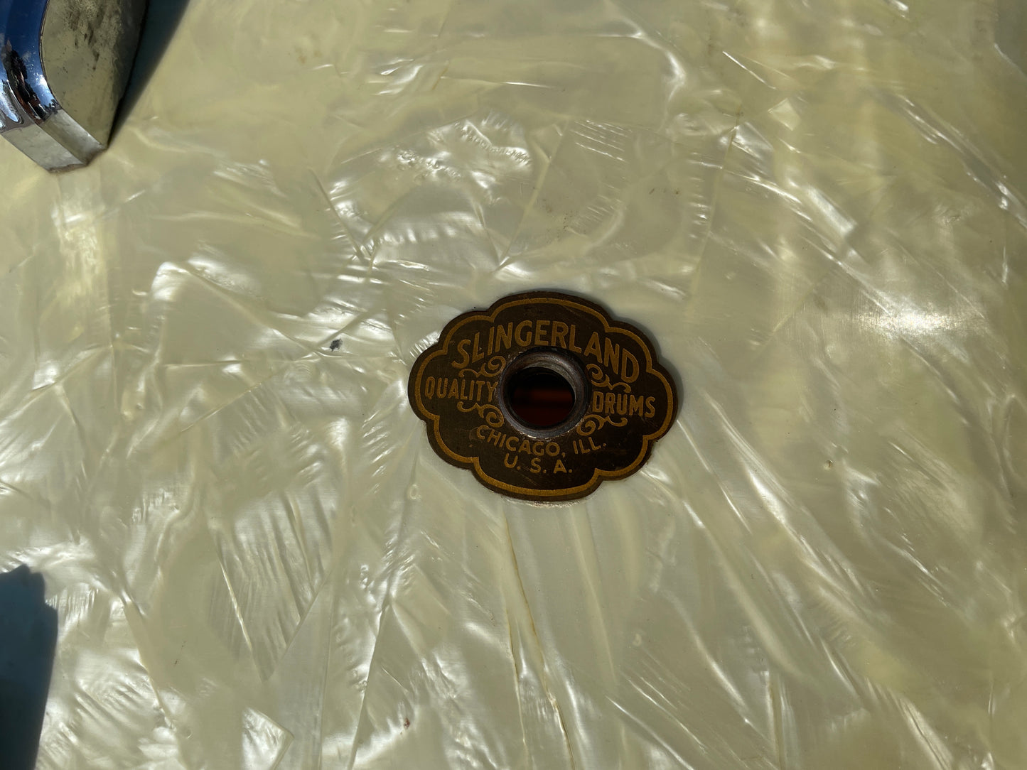 Vintage 1940s Slingerland Radio King Drum Set White Marine Pearl Cloud Badge *Video Demo*