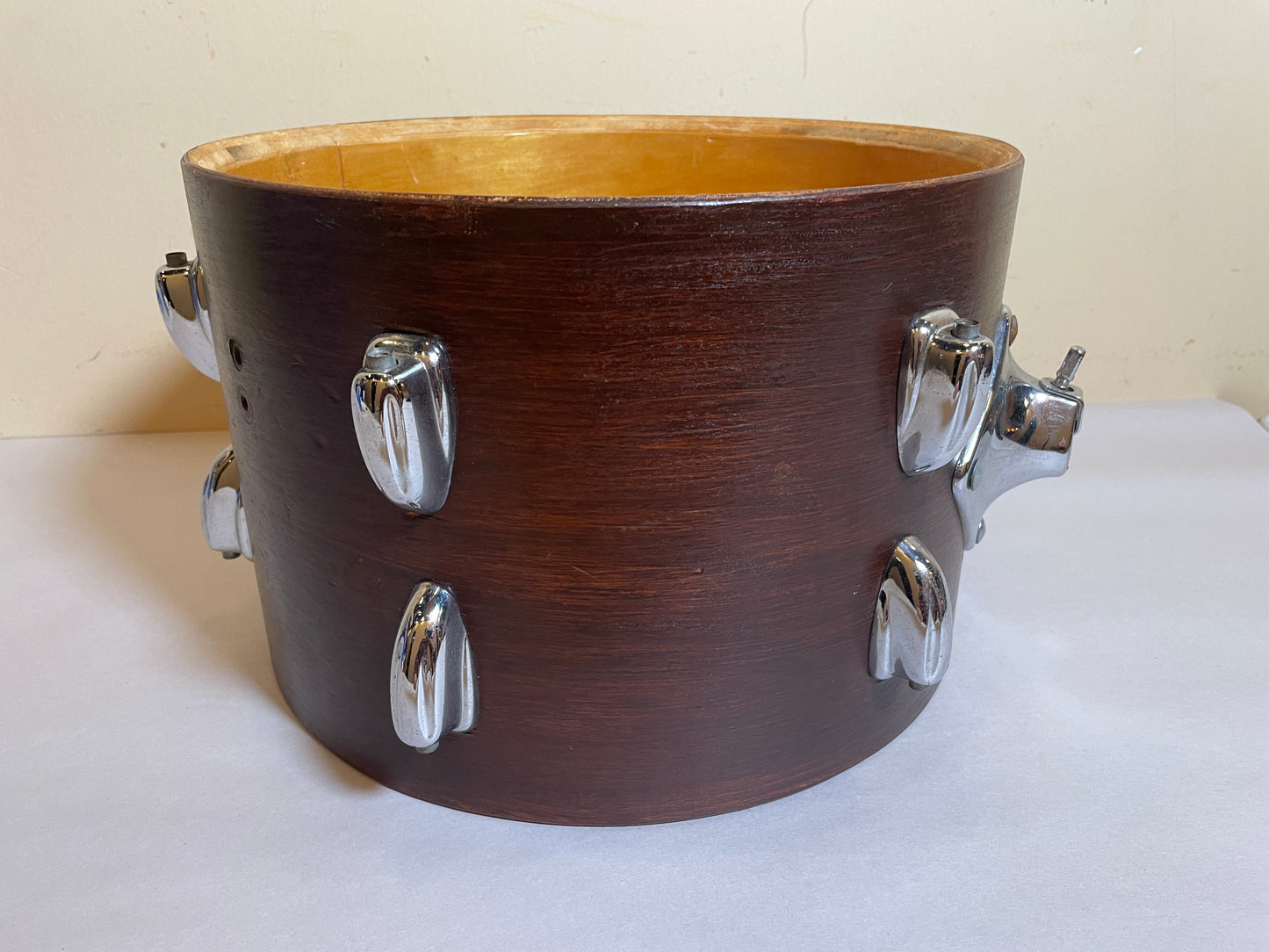 1970s Slingerland 8x12 Tom Drum Shell Brown Stain