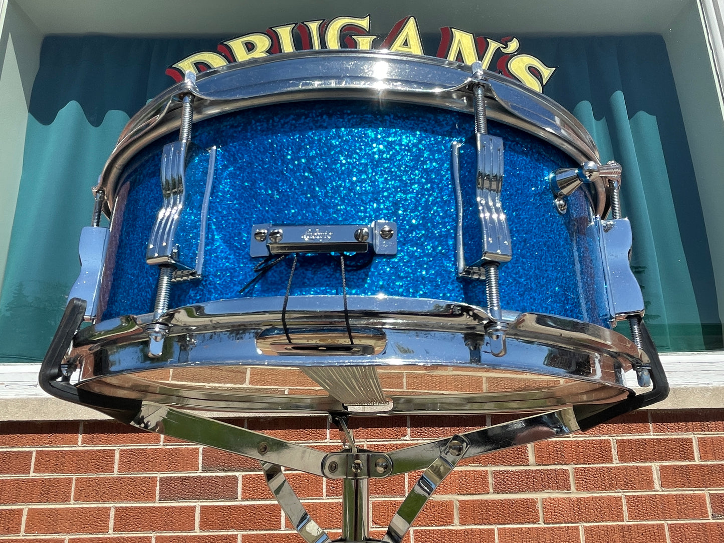 1966 Ludwig 5x14 Jazz Festival Snare Drum Blue Sparkle