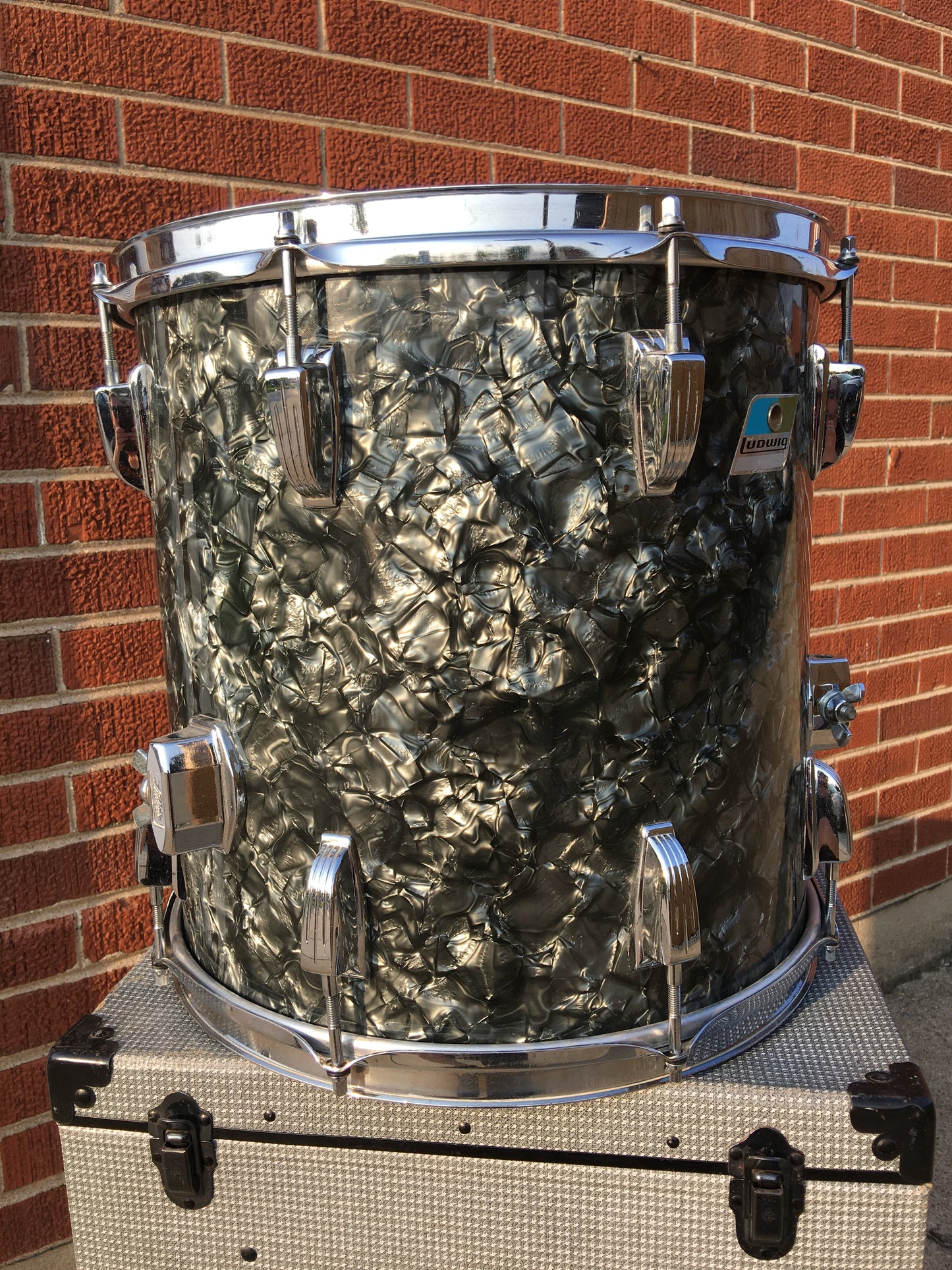 1971 Ludwig 14x14 Floor Tom drum - Black Diamond Pearl