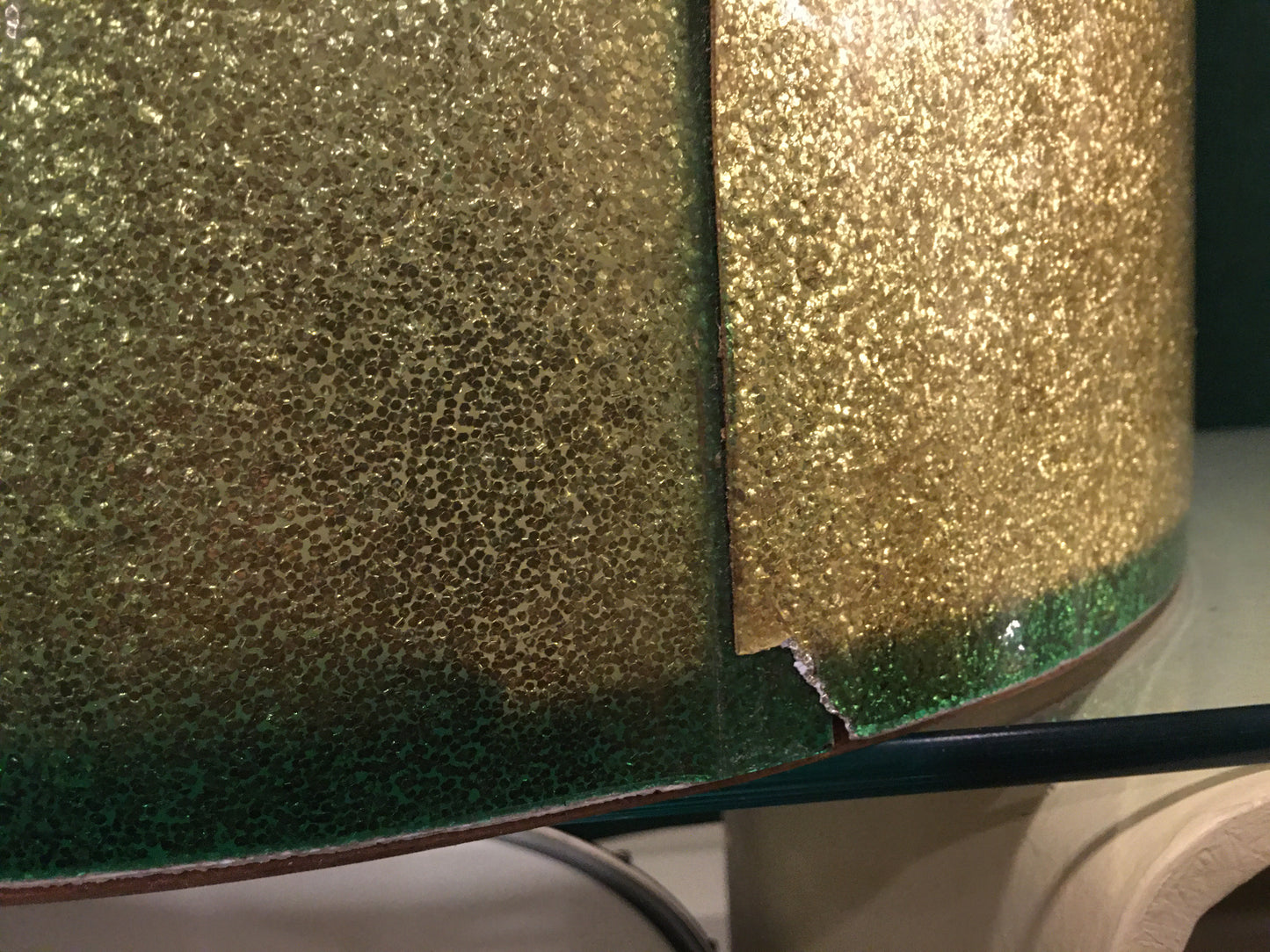 1960s Ludwig 14x20 Club Date Bass Drum Shell Green Sparkle Keystone