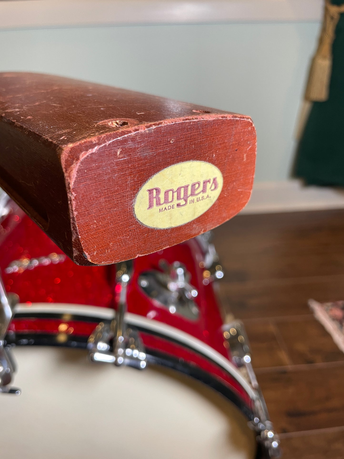 1960s Rogers Wood Block & Bass Drum Hoop Mount Holder