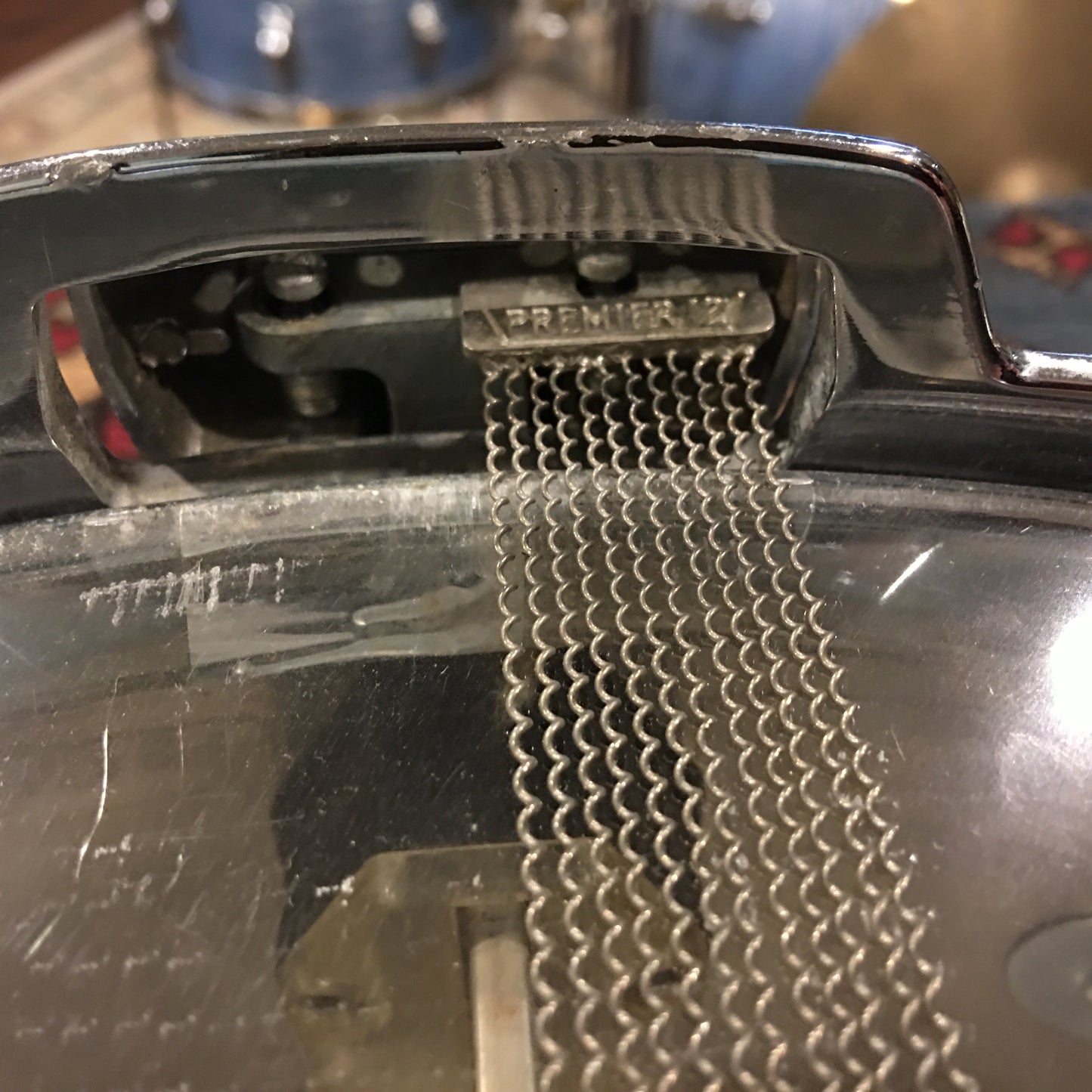 1970s Premier 5.5x14 Model 2000 Snare Drum Chrome Over Aluminum Made in England