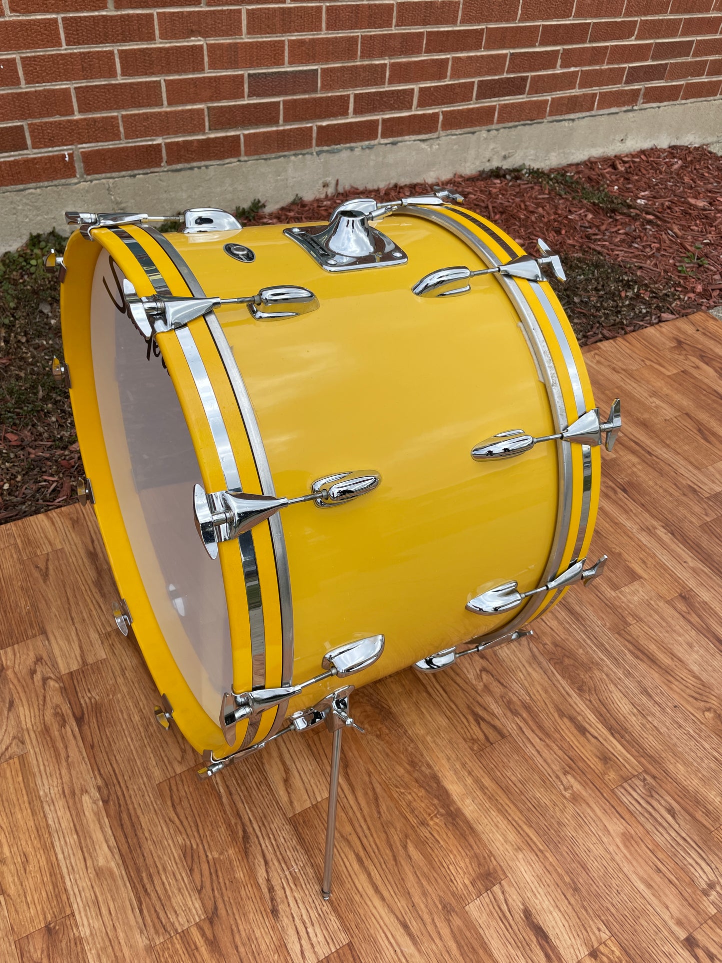 1970s Slingerland 4pc. Drum Set Gloss Yellow 22/12/13/16