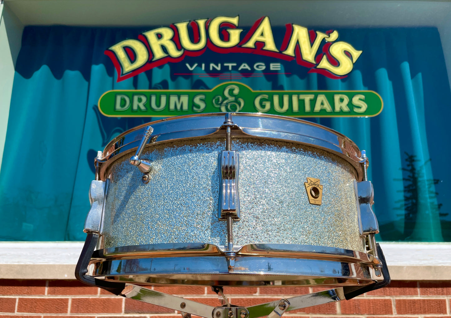 1963 Ludwig 5x14 Pioneer Snare Drum Silver Sparkle