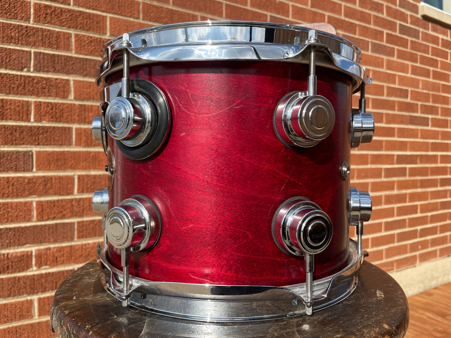DW 8x10 Tom Single Drum Cherry Satin Oil Drum Workshop