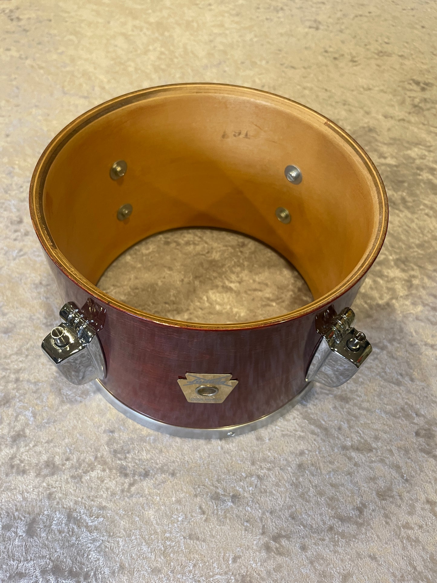 Mid-1980s Ludwig Concert Toms 6" & 8" Maple Shells Mahogany Finish