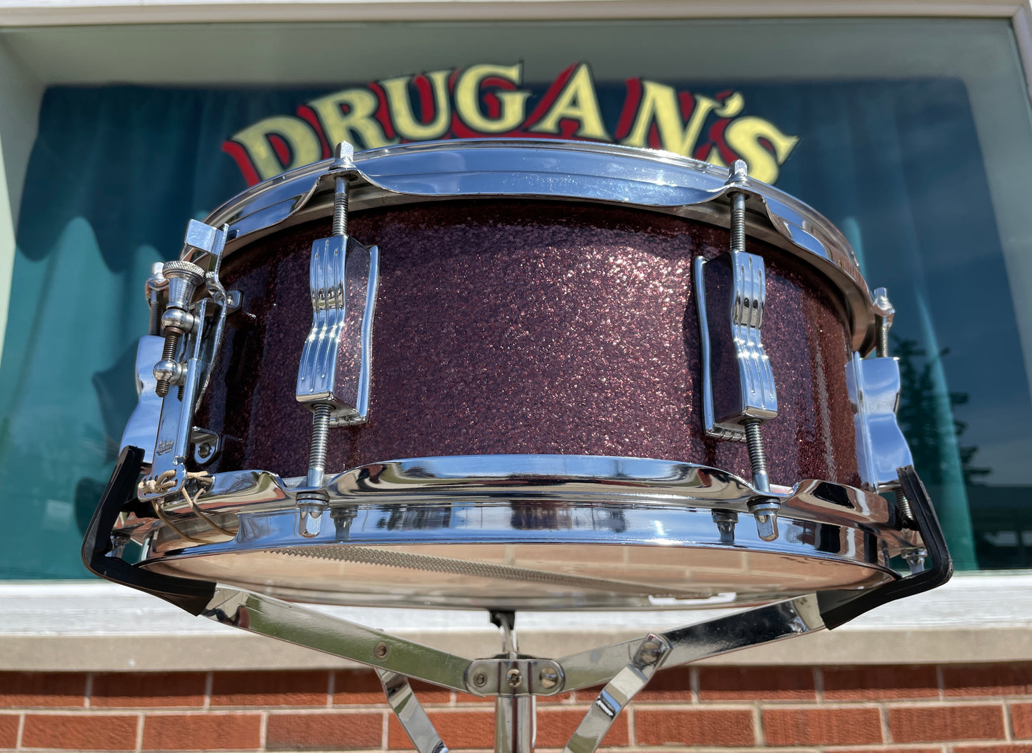1966 Ludwig 5x14 Jazz Festival Snare Drum Burgundy Sparkle