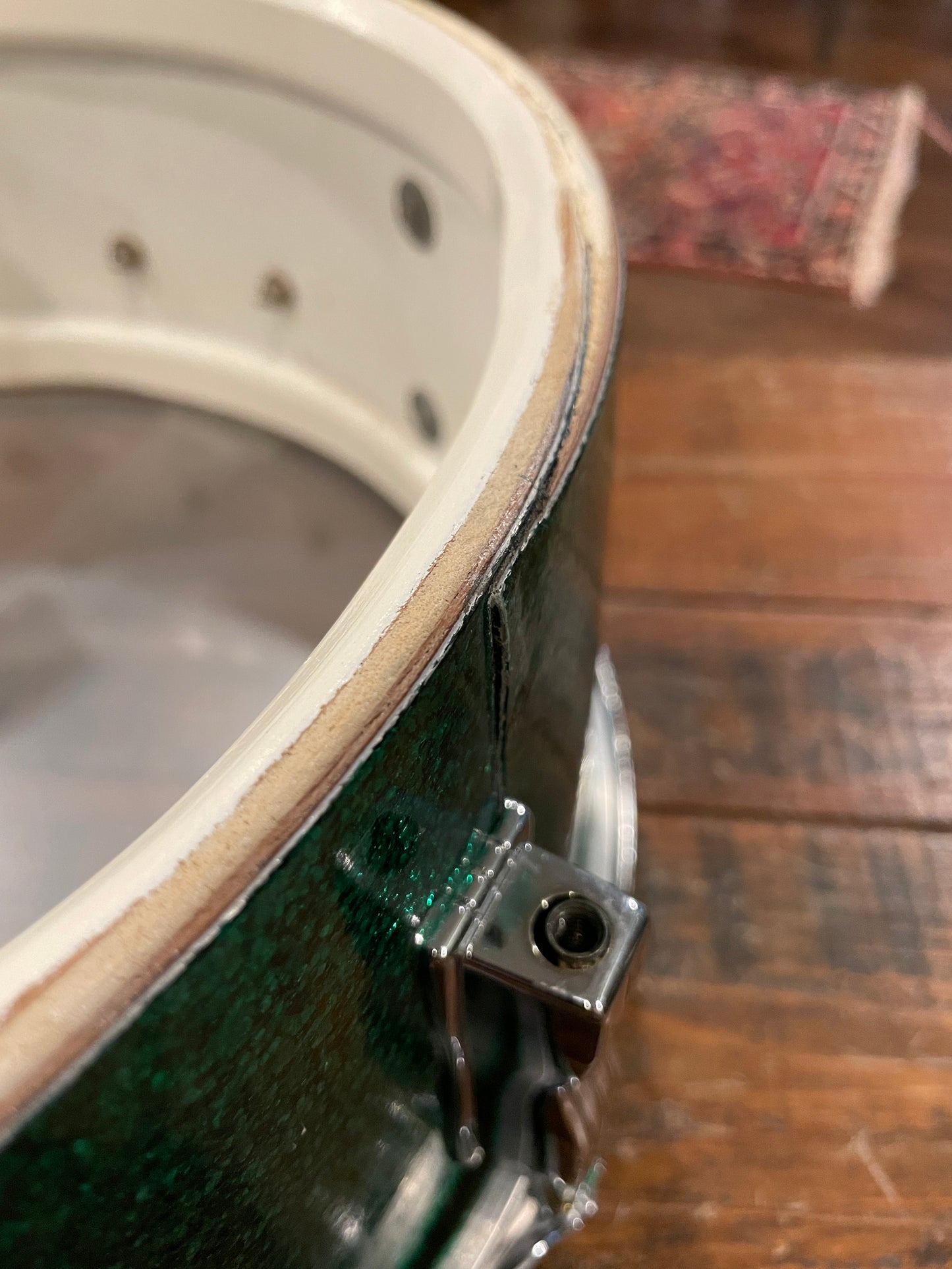 1966 Ludwig 5x14 Pioneer Snare Drum Green Sparkle