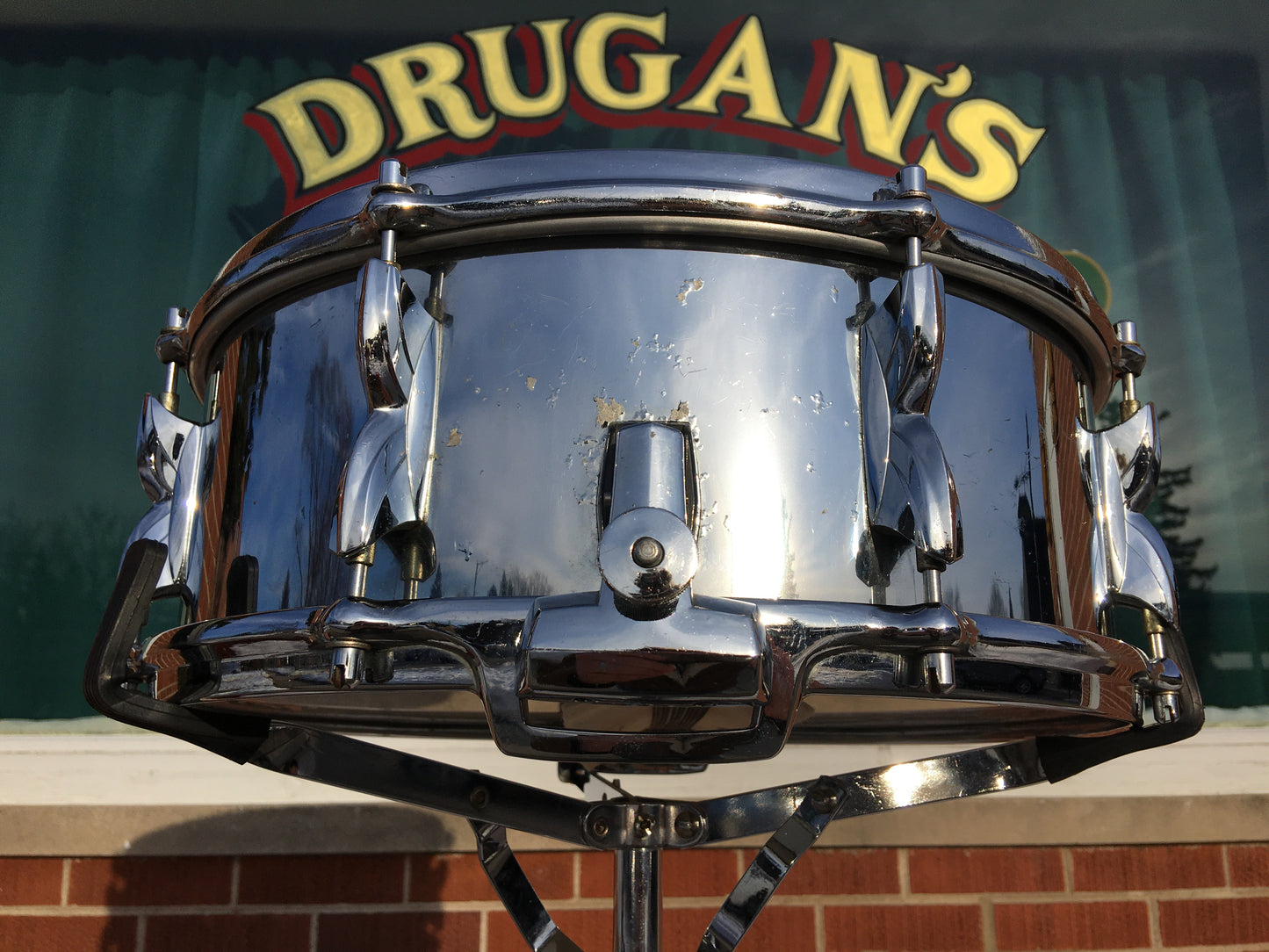 1970s Premier 5.5x14 Model 2000 Snare Drum Chrome Over Aluminum Made in England