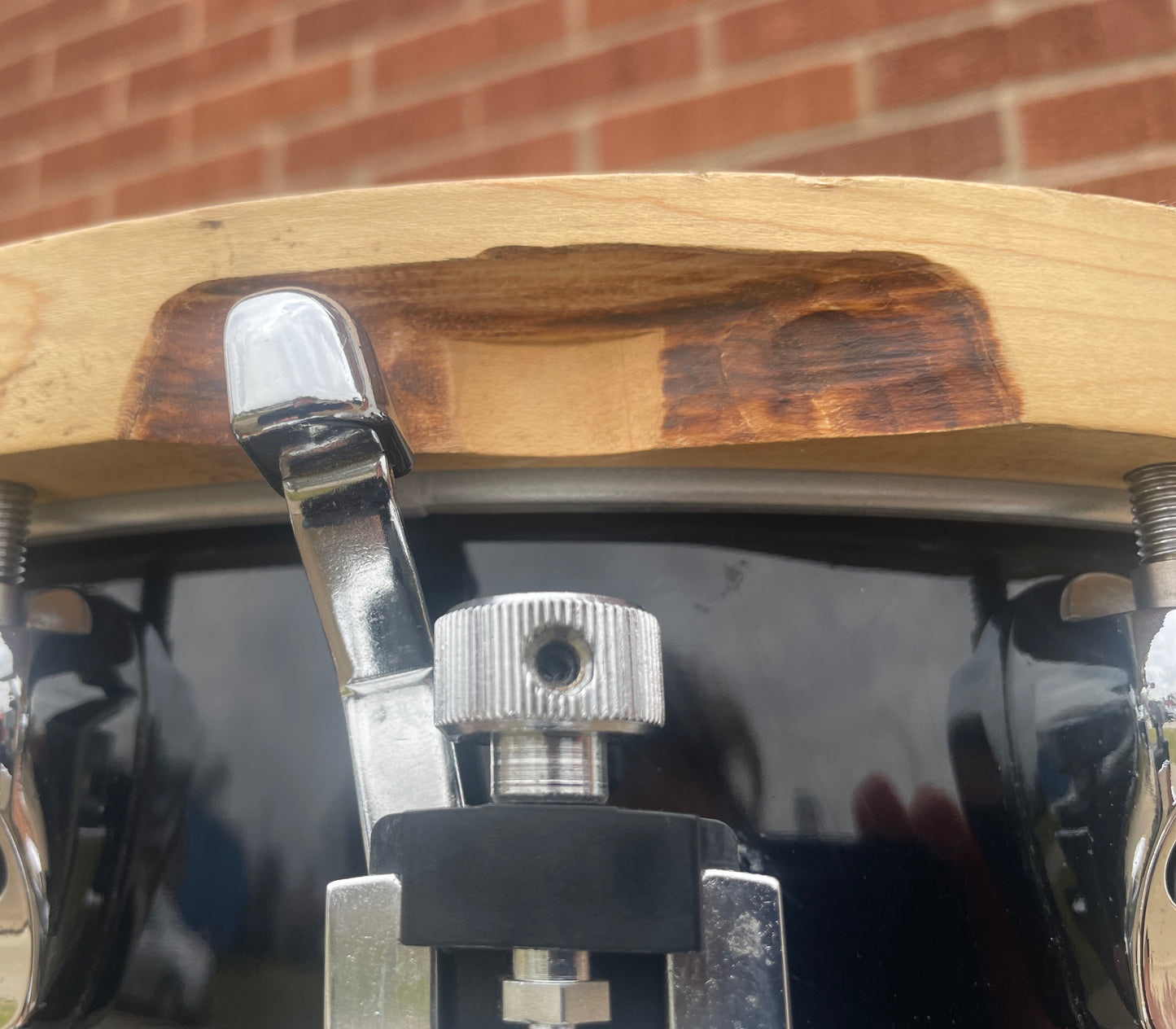 Yamaha 6x14 Anton Fig Snare Drum Black w/ Wood Hoops