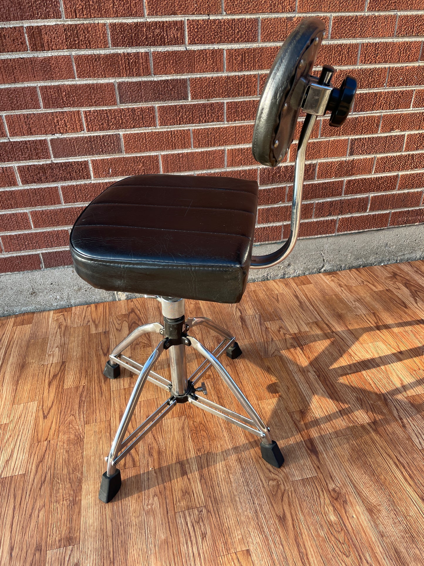 1980s KMD 4-Leg Wide Seat Drum Throne w/ Backrest