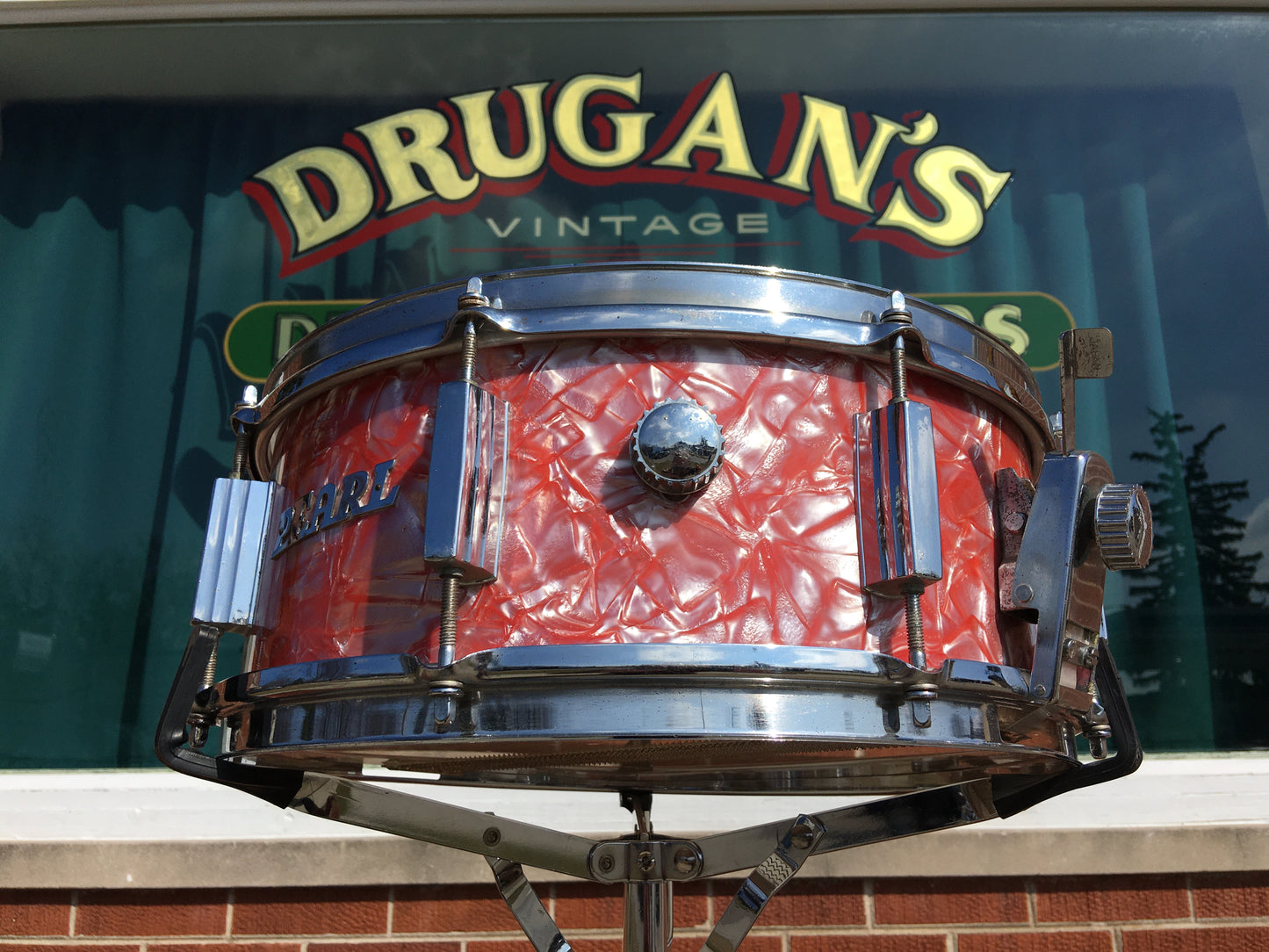 1960s Pearl 5.5x14 8 Lug Sun Set (Rose Pearl) Snare Drum