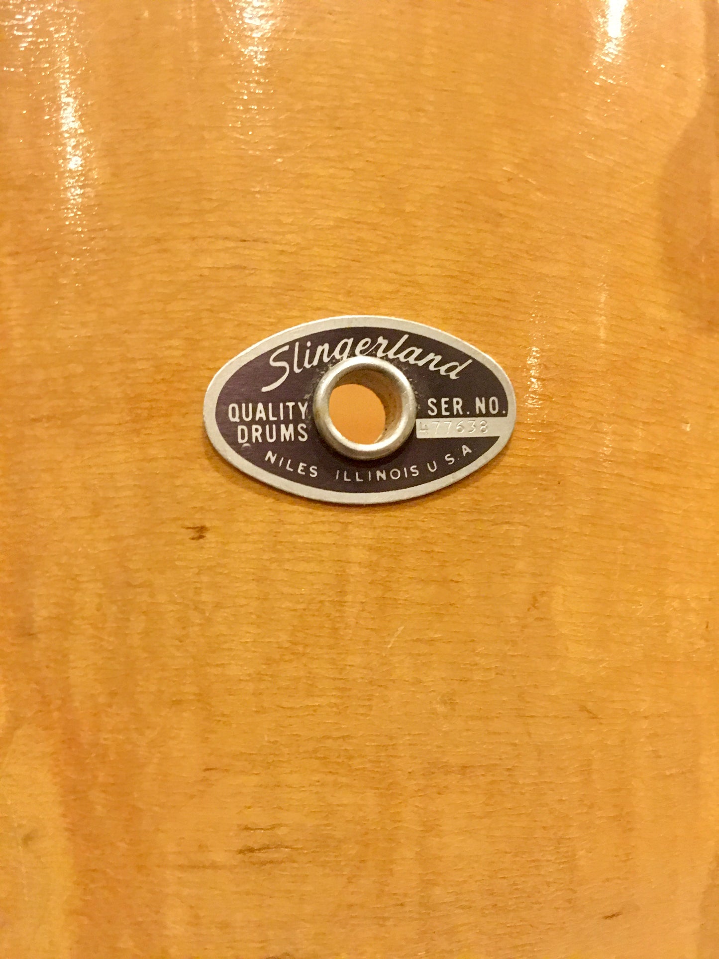 1970s Slingerland 9x13 Natural Maple 5 ply Tom Drum