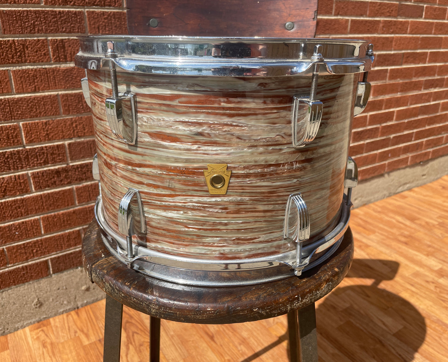 Early 1960s Ludwig 8x12 Tom Drum Oyster Pink Pearl Pre-Serial #