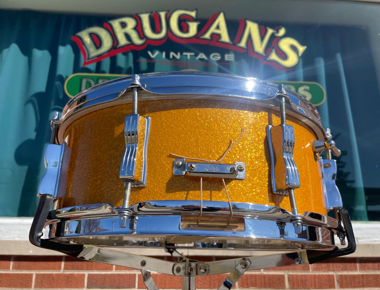 1965 Ludwig 5x14 Jazz Festival Snare Drum Gold Sparkle COB