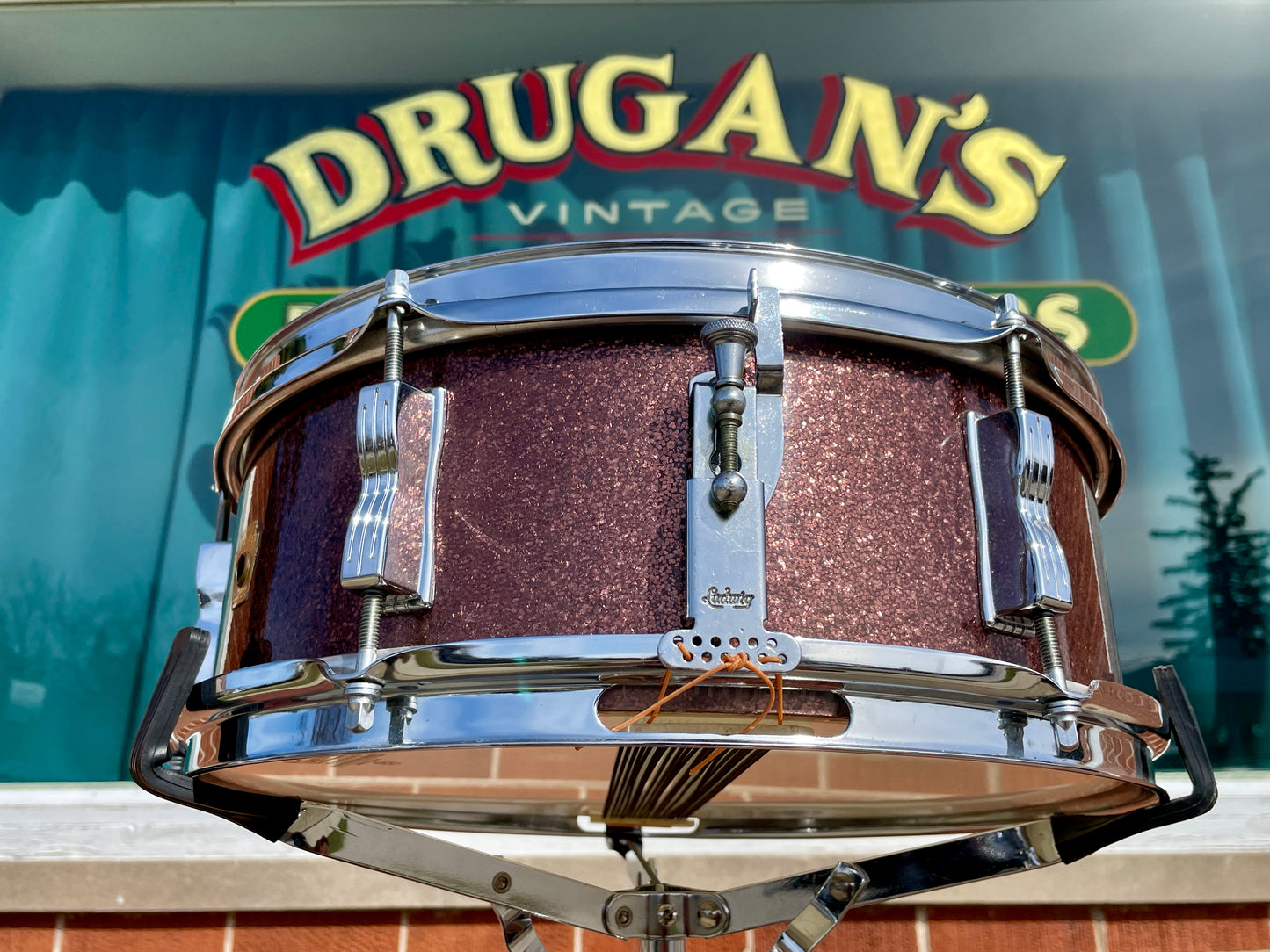 1967 Ludwig 5x14 Pioneer Snare Drum Burgundy Sparkle