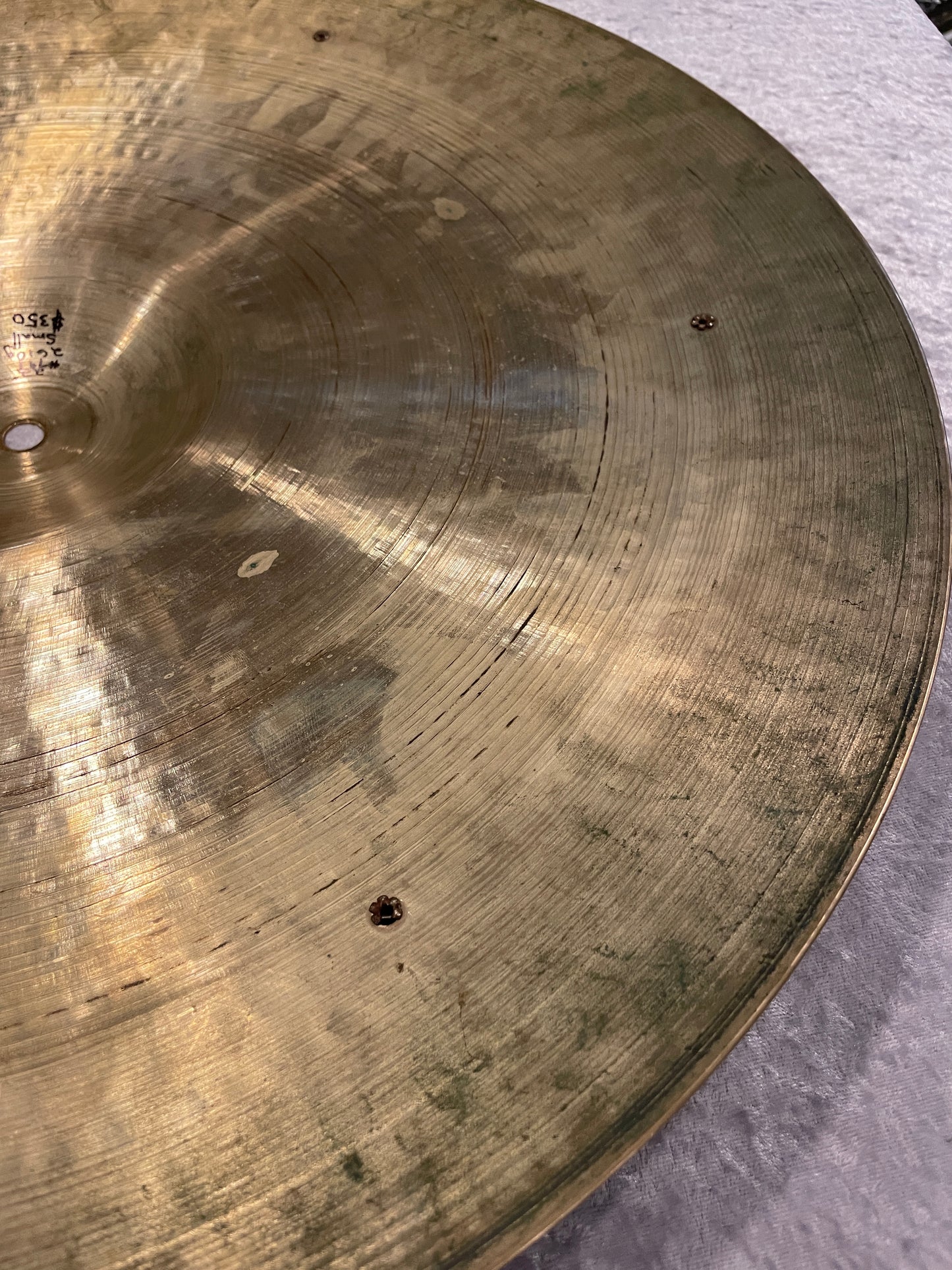 22" Zildjian A 1950s Small Stamp Ride Cymbal w/ Factory Rivets 2610g #791 *Video Demo*