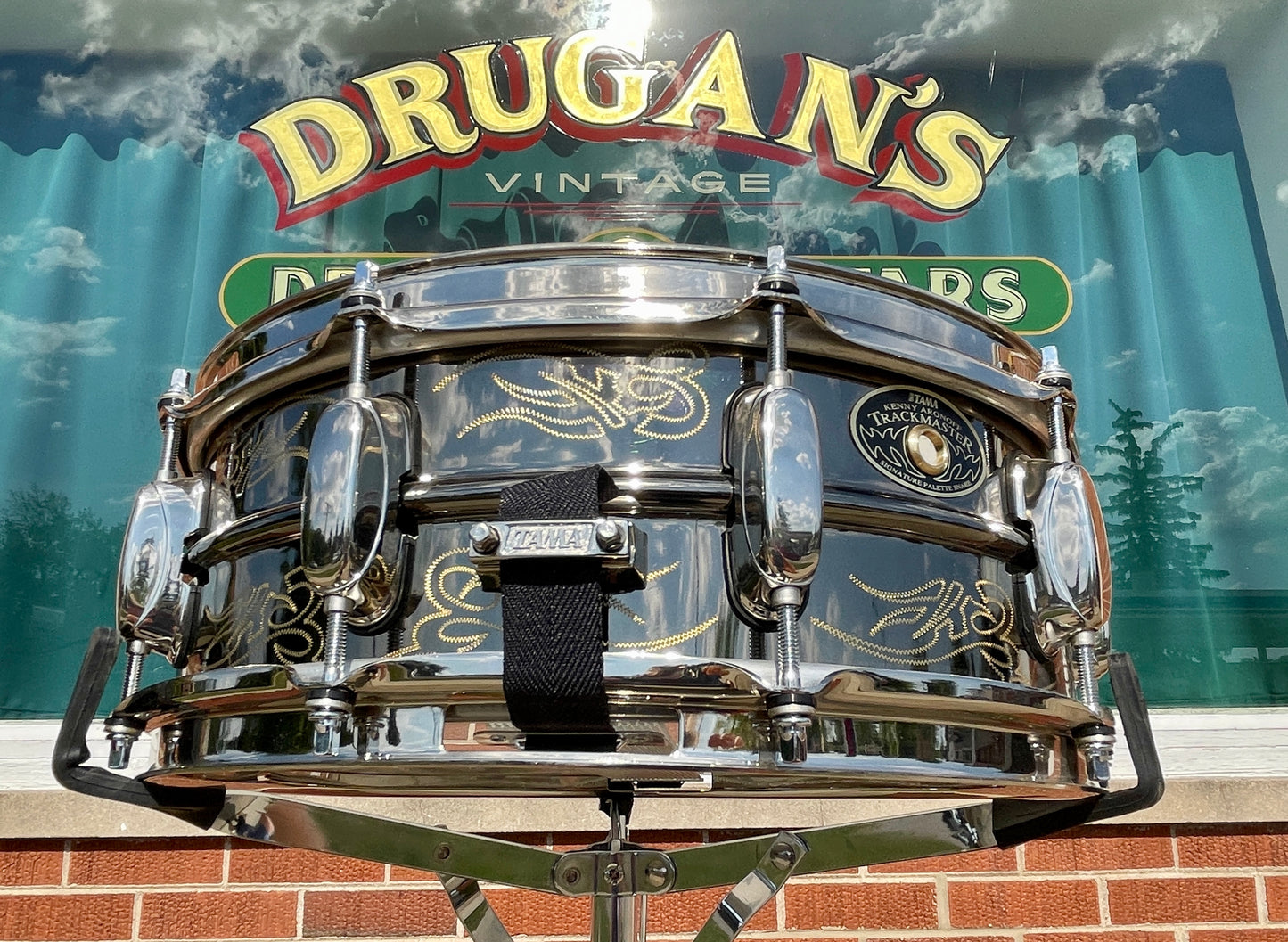 N.O.S. Tama 5x14 Kenny Aronoff KA145 Engraved Trackmaster Signature Brass Black Beauty Snare Drum