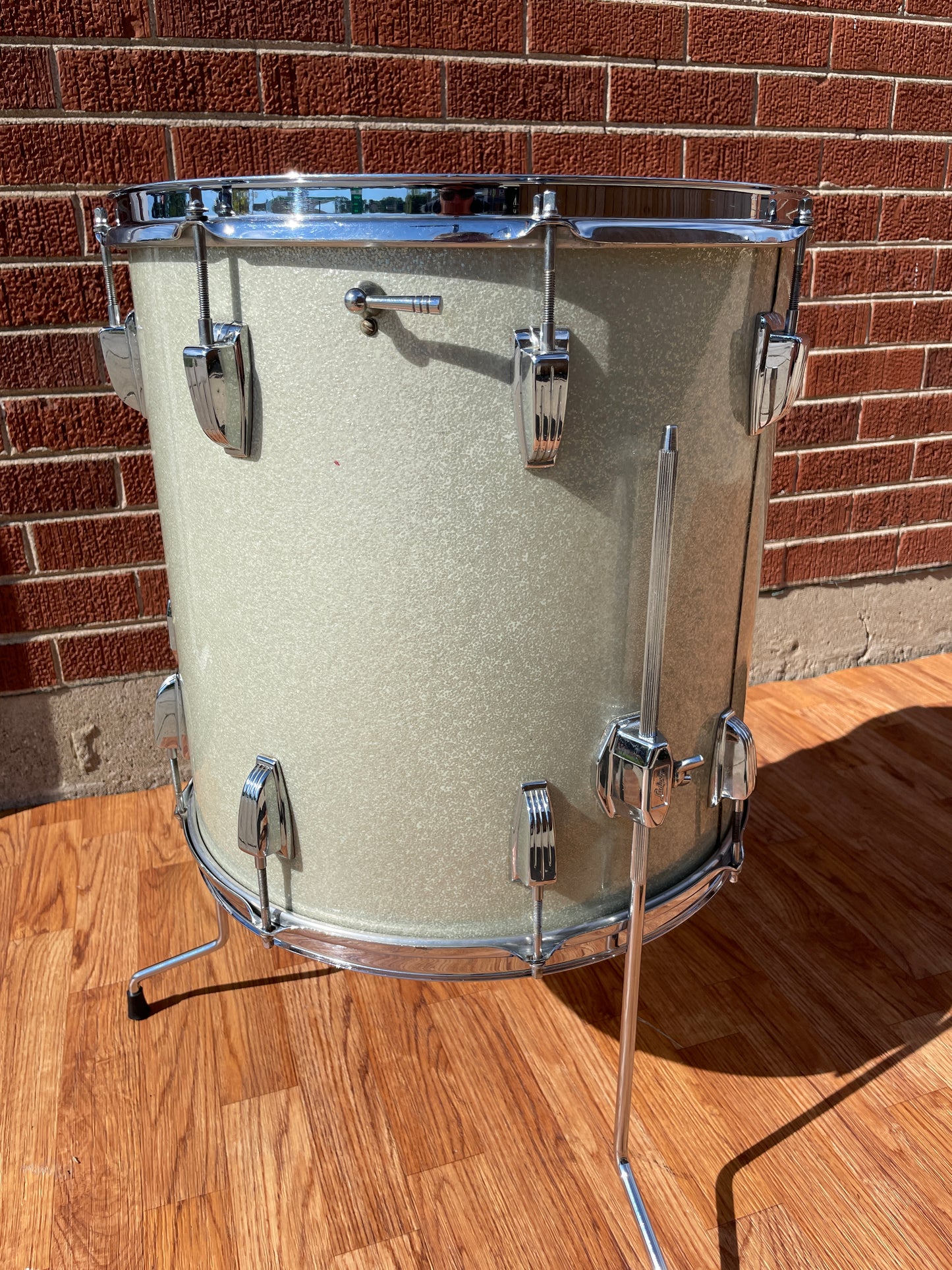 1965 Ludwig 16x16 Floor Tom Drum Silver Sparkle COB