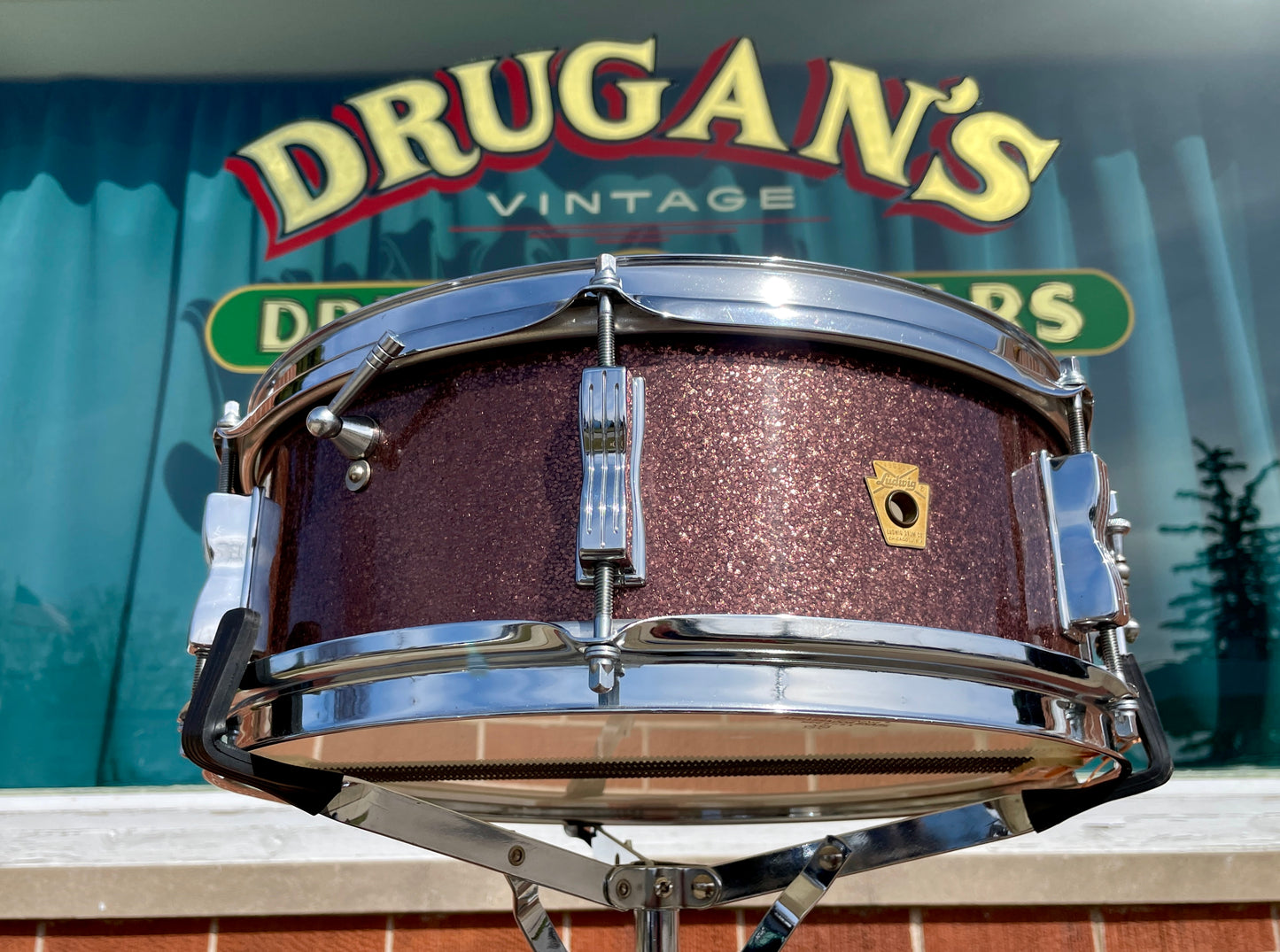 1967 Ludwig 5x14 Pioneer Snare Drum Burgundy Sparkle