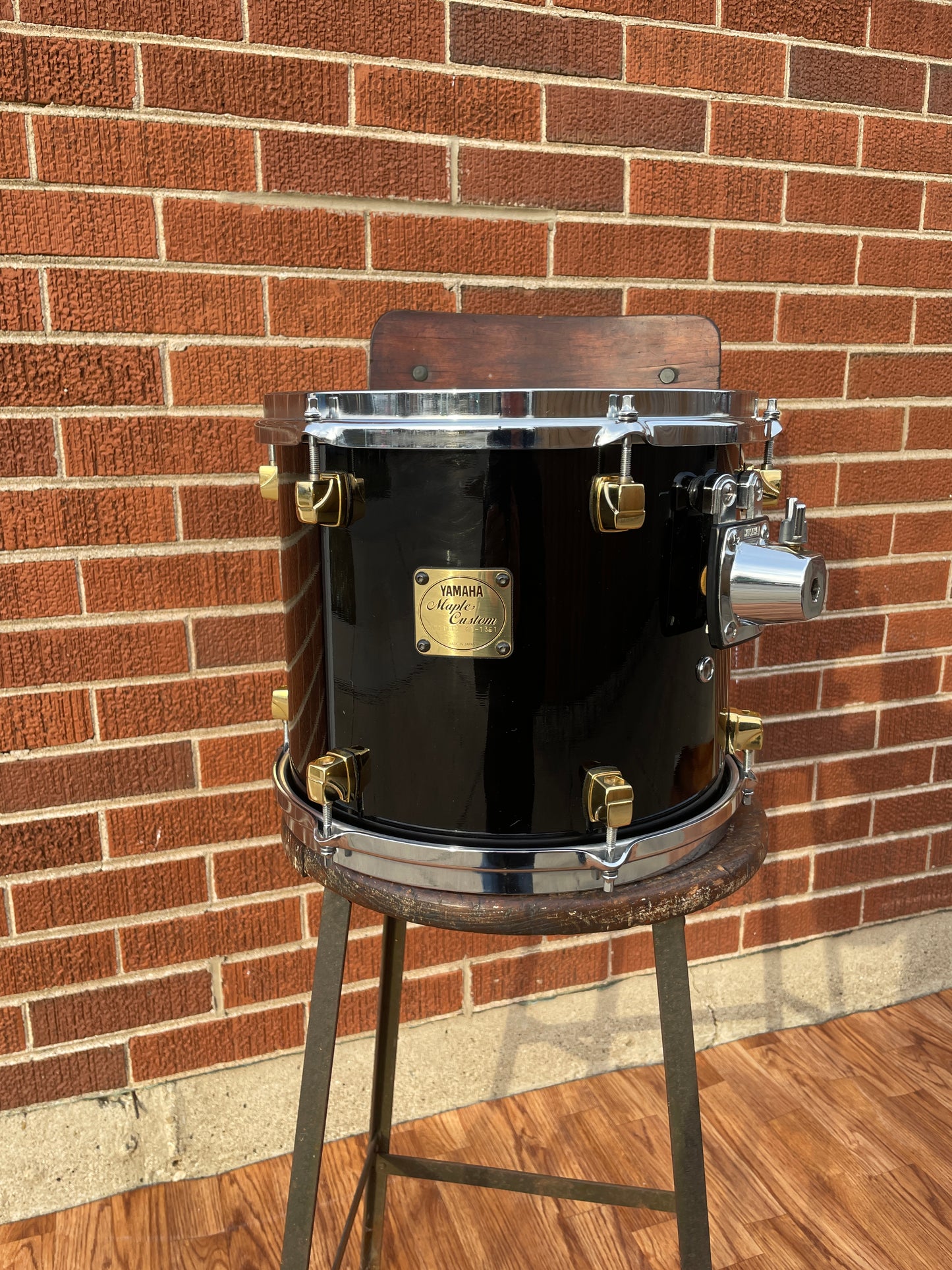 Yamaha 12x10 Maple Custom Tom Drum Single Piano Black 10x12 Made in Japan