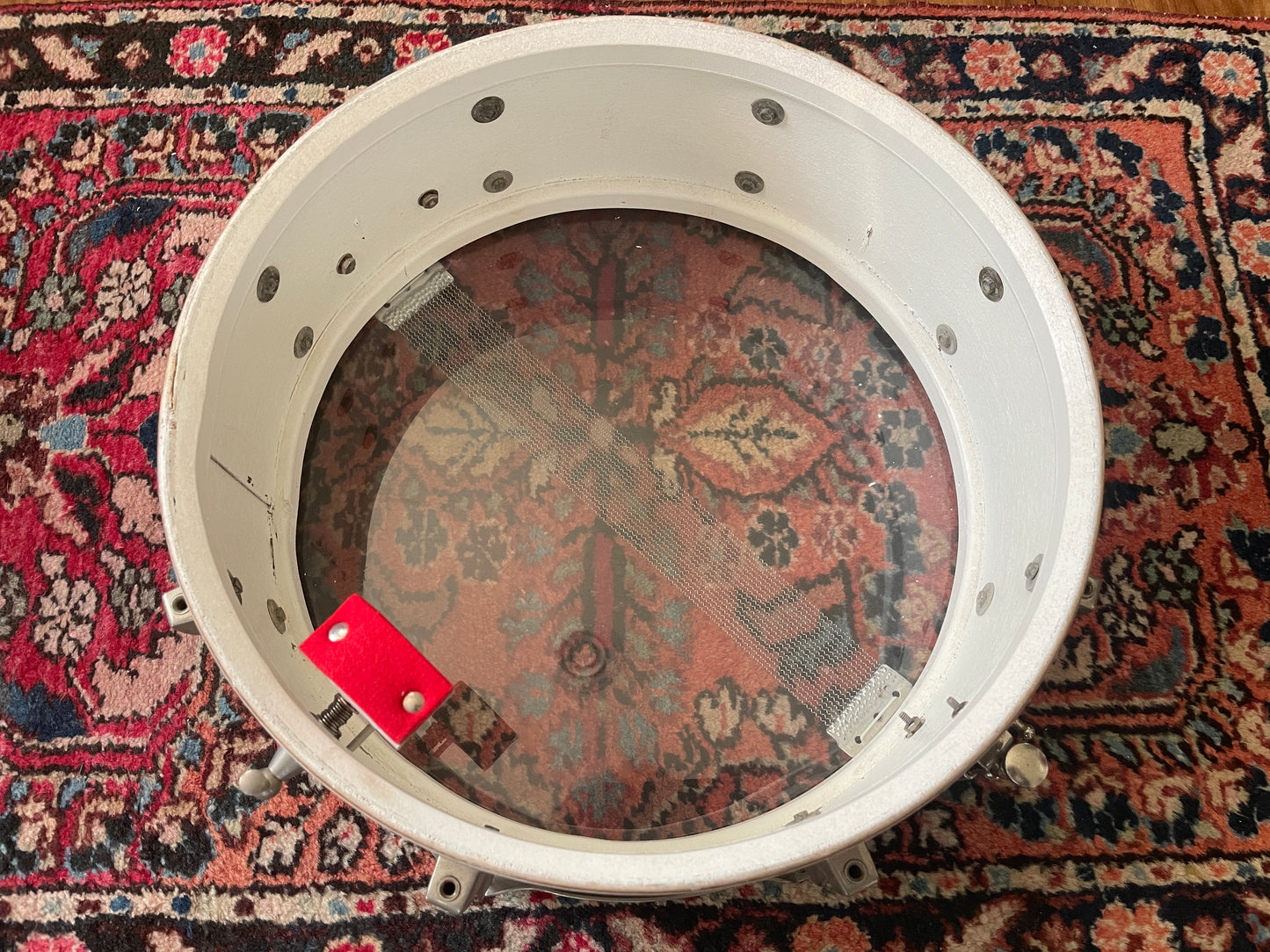 Vintage Ludwig 5x14 Pre-Serial Jazz Festival Snare Drum White Marine Pearl