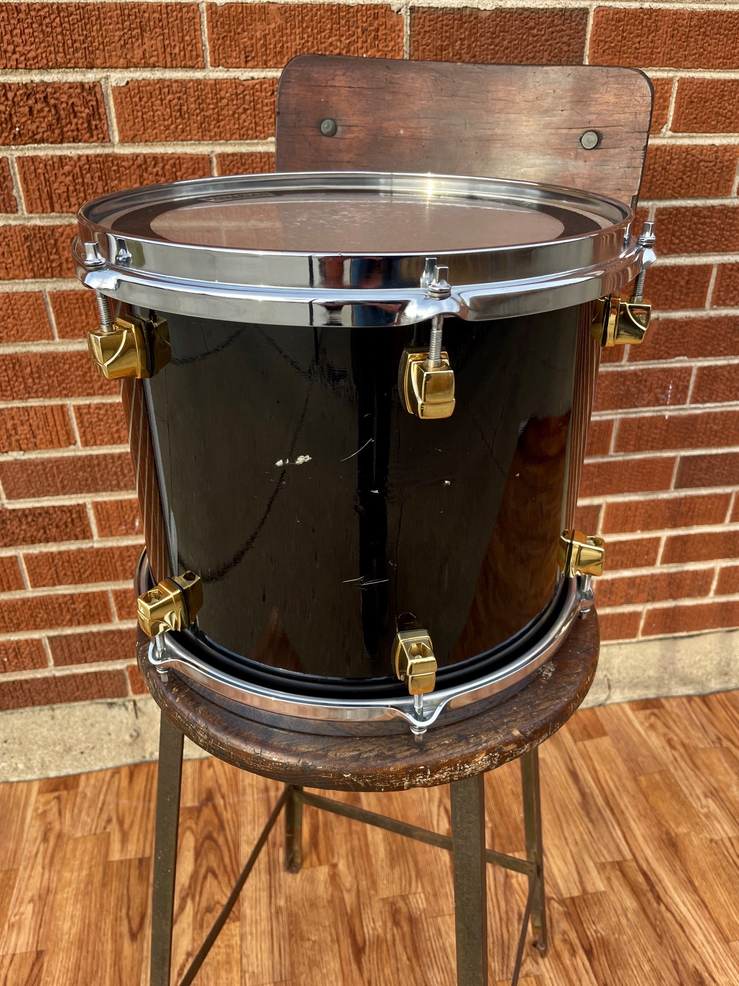 Yamaha 12x10 Maple Custom Tom Drum Single Piano Black 10x12 Made in Japan