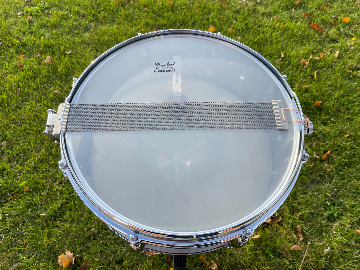 1960s Slingerland No. 130 Gene Krupa 5x14 Sound King Chrome Over Brass Snare Drum w/ Zoomatic Strainer