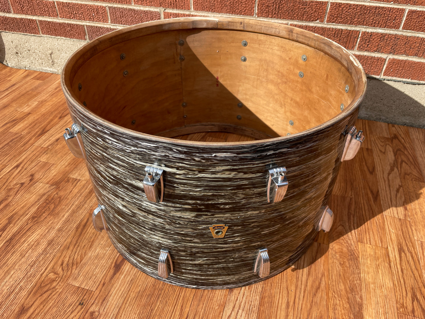 1960 Ludwig 14x22 Virgin Bass Drum Oyster Black Pearl