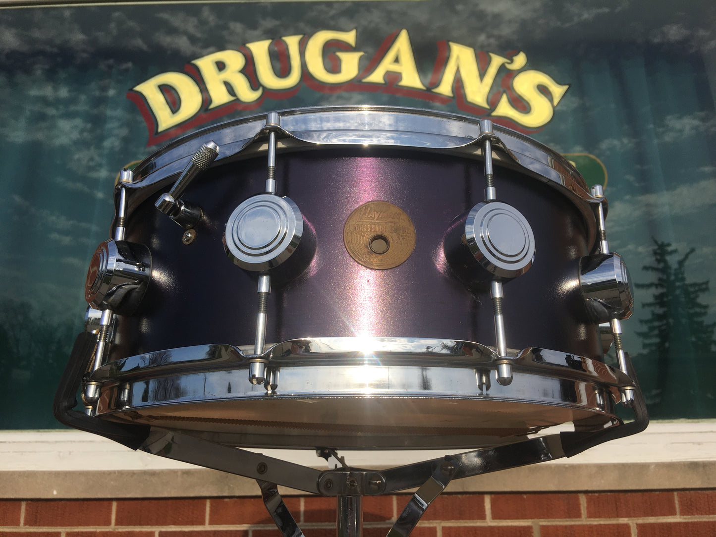 1969 George Hayman 5x14 Vibrasonic 10 Lug Snare Drum Midnight Blue