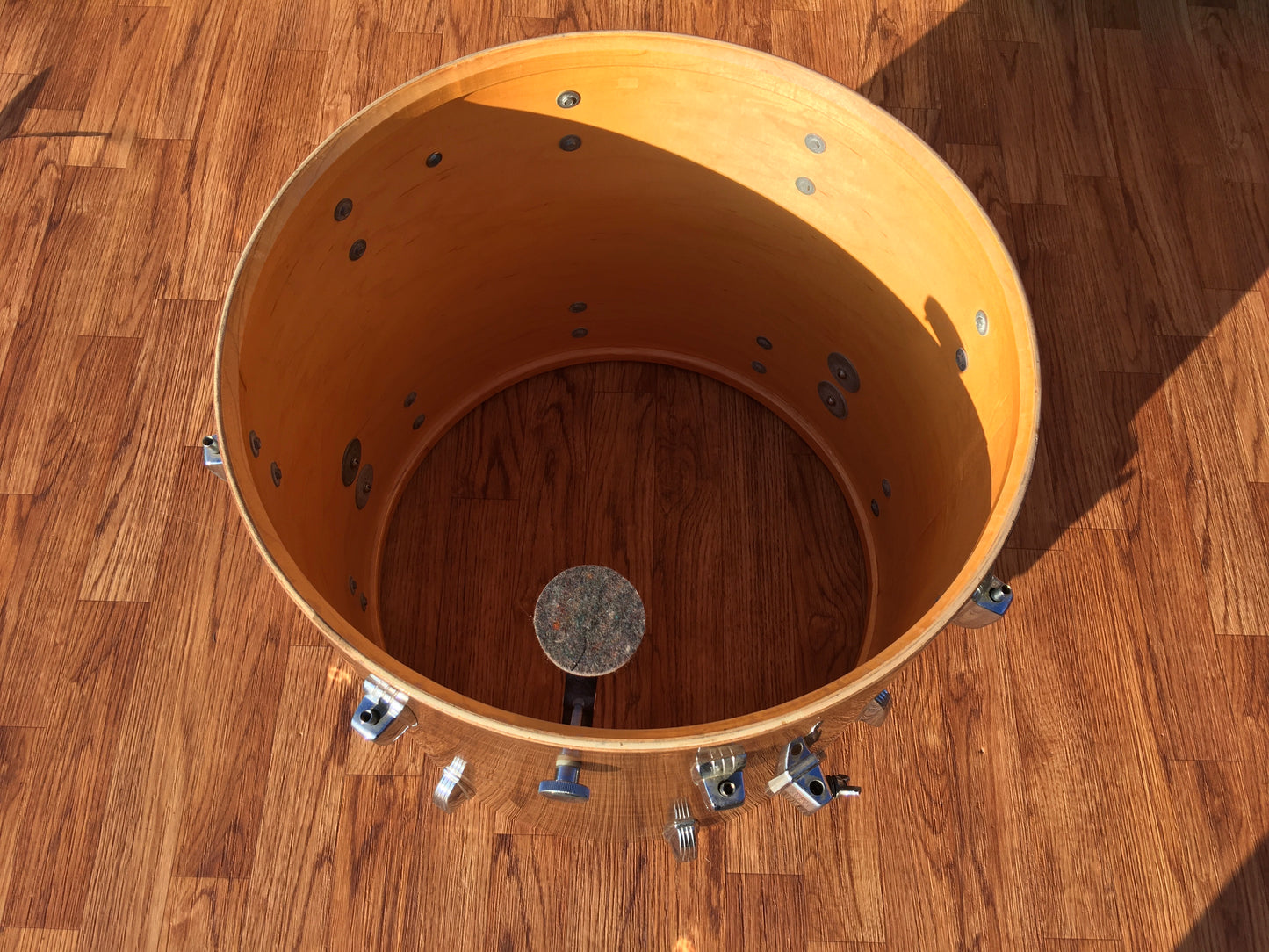 1970s Ludwig 16x18 3 Ply Single Floor Tom Drum Walnut Cortex