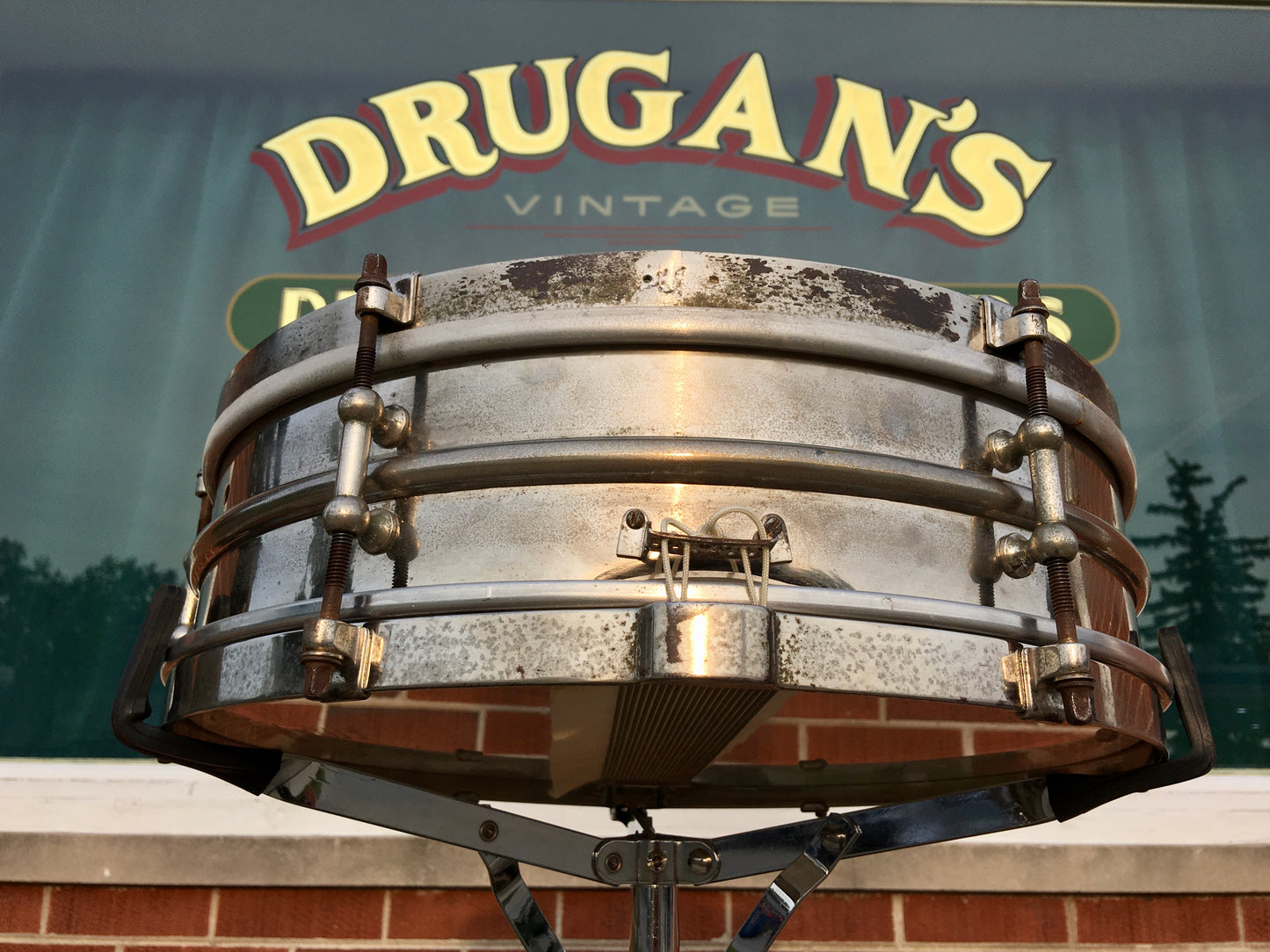 1920s Ludwig Universal 4x14 2pc Heavy Brass Shell Snare Drum