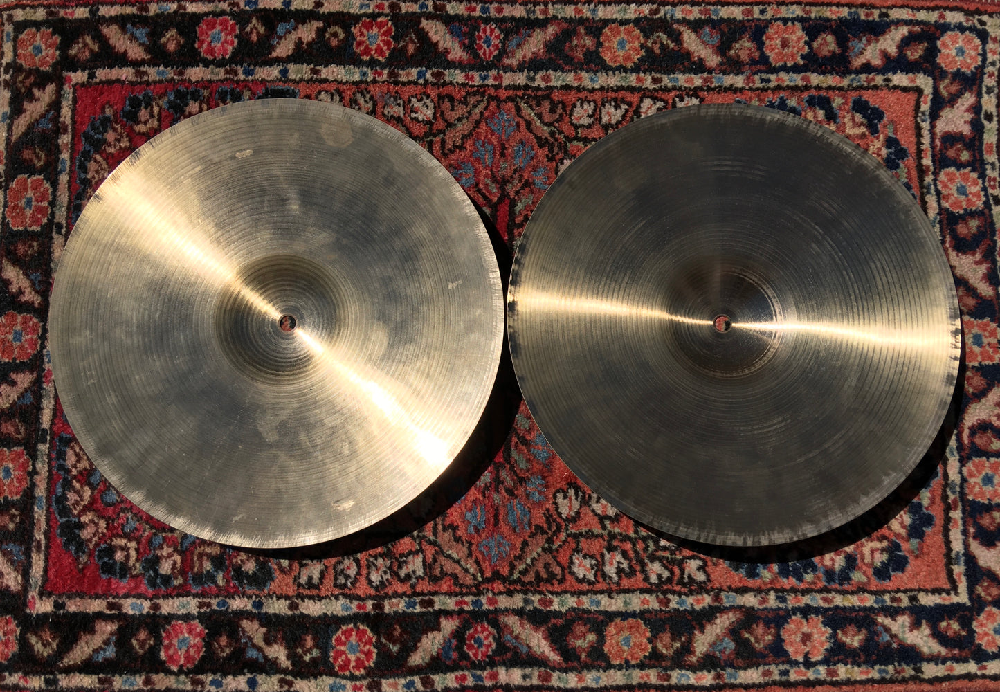 14" 1985 Paiste Blue Label Formula 602 Heavy Hi-Hat Cymbals 1074/1148g