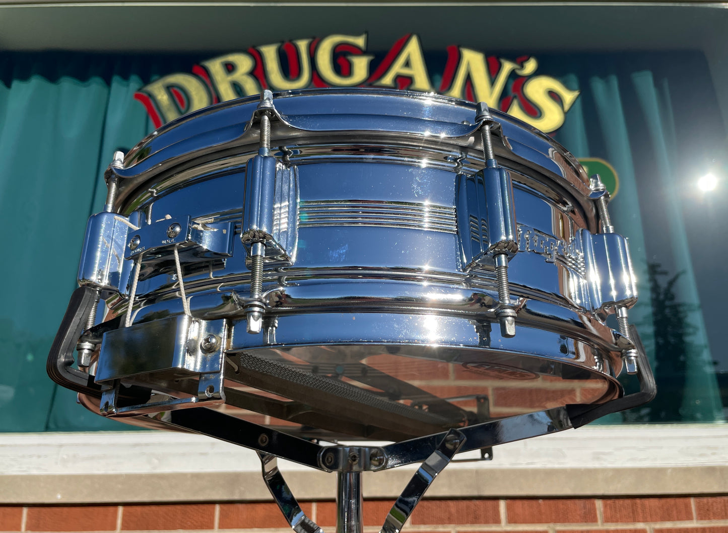 1960s-70s Rogers Dyna-Sonic 5x14 Snare Drum COB Chrome Over Brass