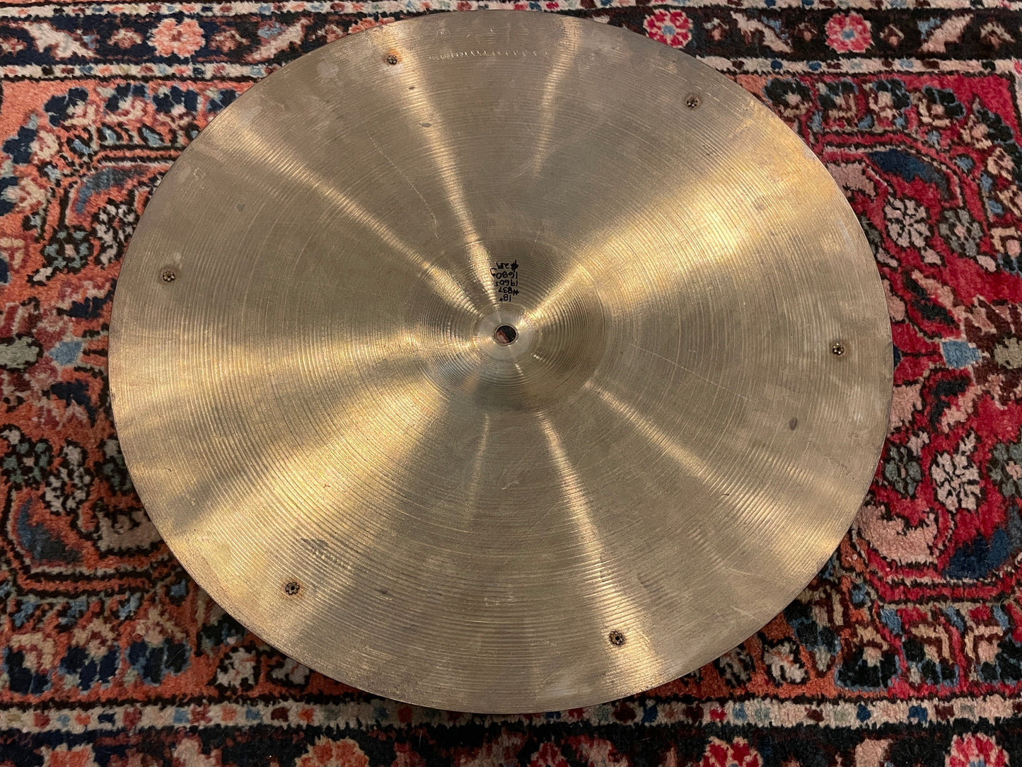 18" Zildjian A 1960s Crash Ride Cymbal w/ Factory Rivets 1680g #837