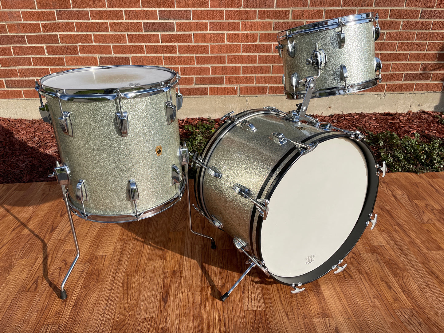 1966 Ludwig Jazzette Silver Sparkle Drum Set 12x18/12/14