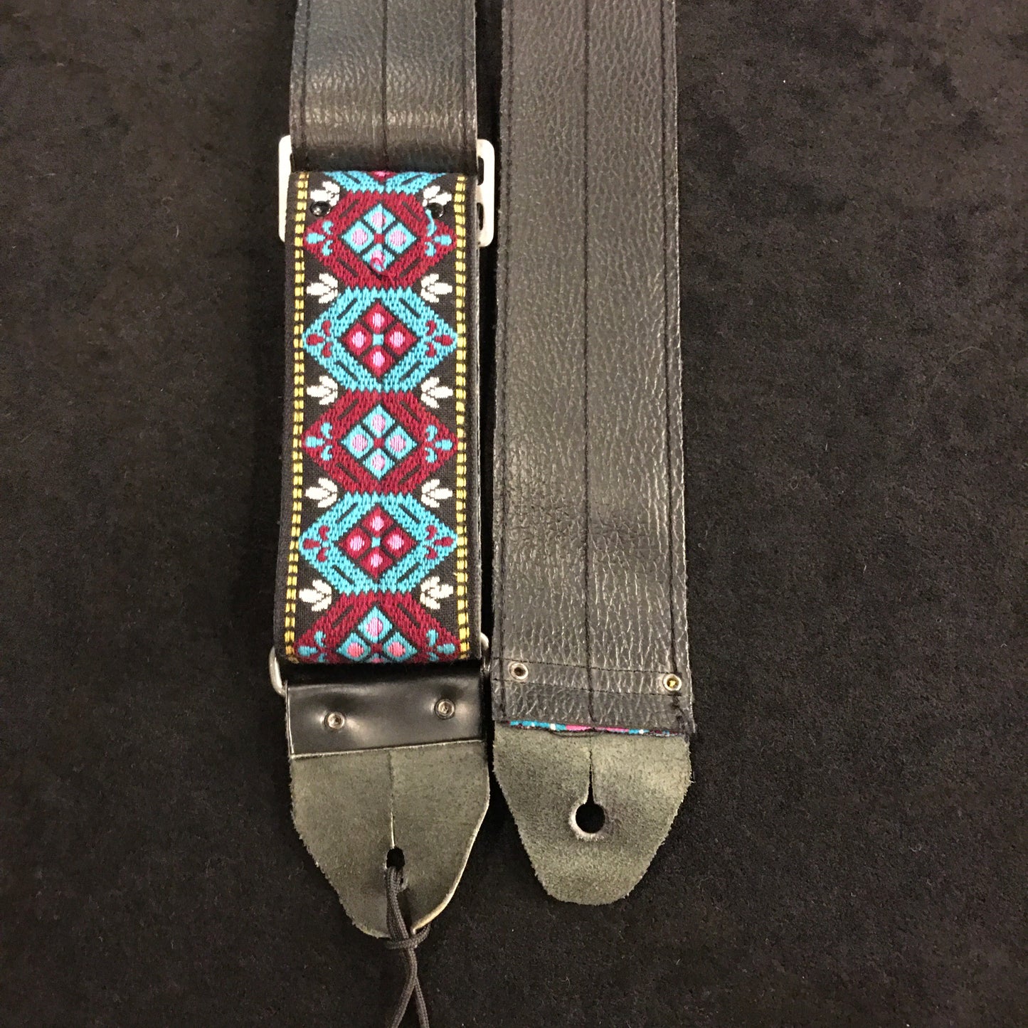 Vintage Ace Purple/Blue Diamond Guitar Strap Hippie Bobby Lee Style