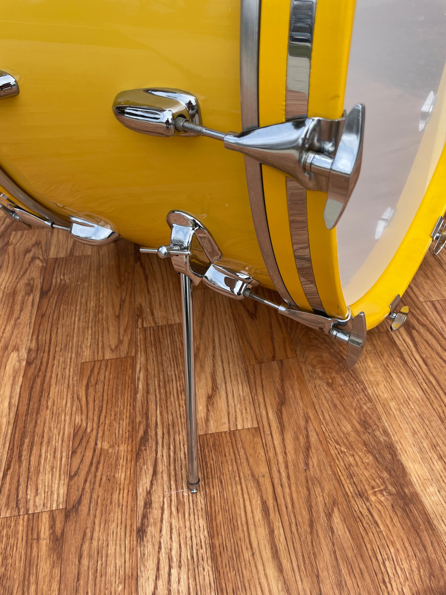 1970s Slingerland 4pc. Drum Set Gloss Yellow 22/12/13/16