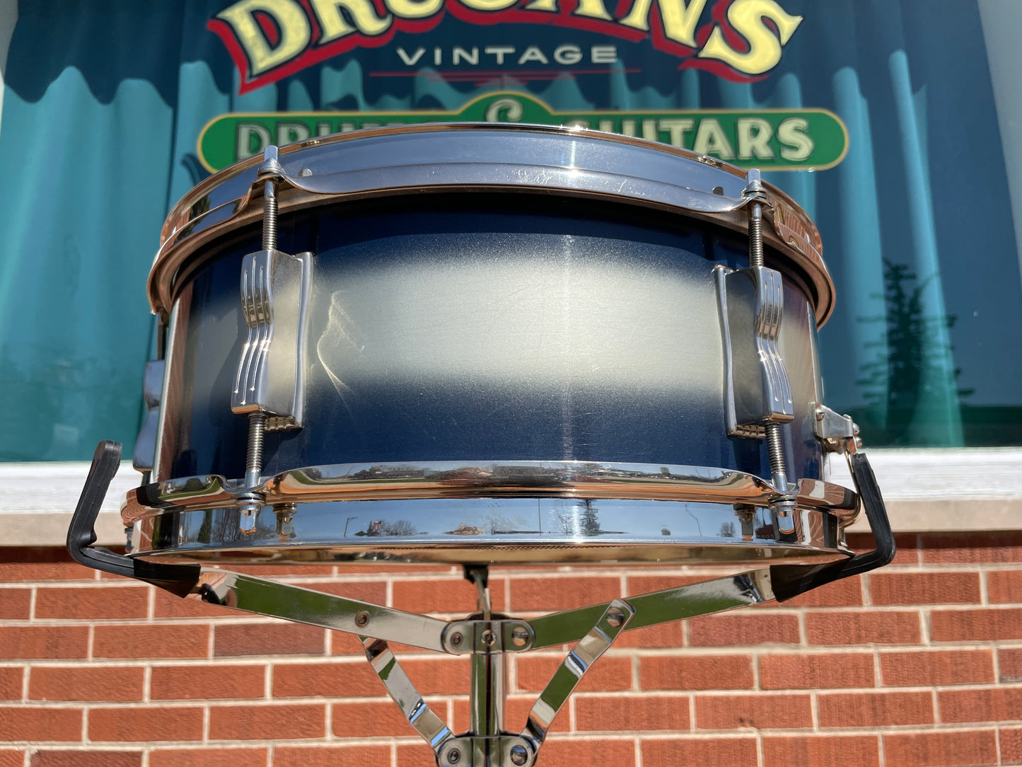 1965 Ludwig 5x14 Pioneer Snare Drum Silver / Blue Duco