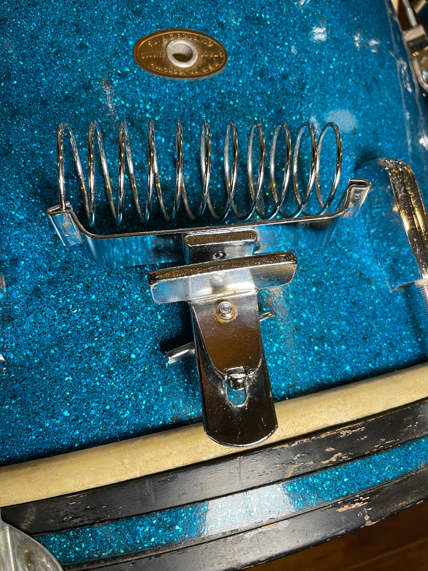 Vintage 1960s Slingerland Hoop Mount Spring Stick Holder Chrome