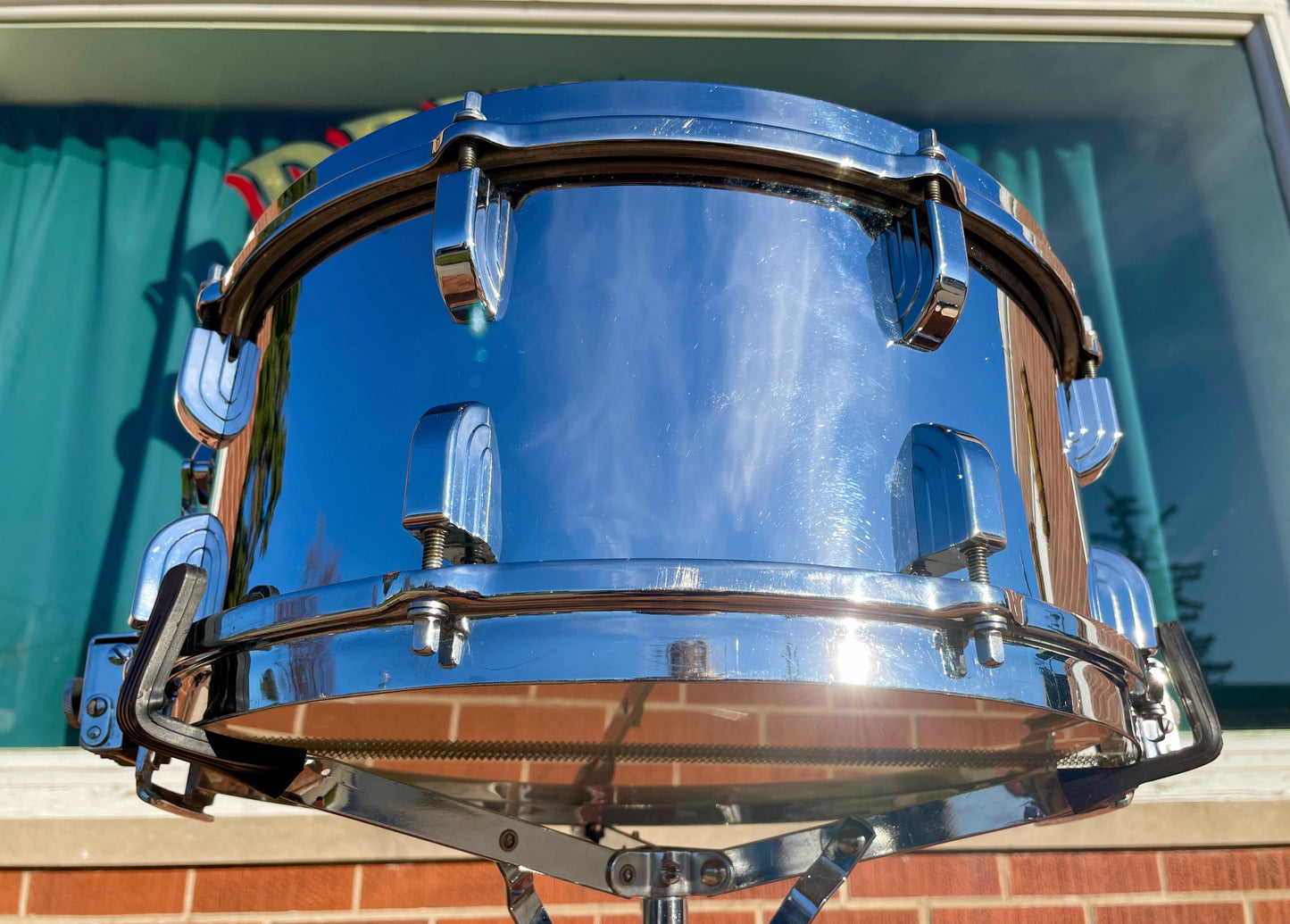 1930s Leedy 6.5x14 Chrome Over Brass Broadway Parallel Snare Drum COB *Video*