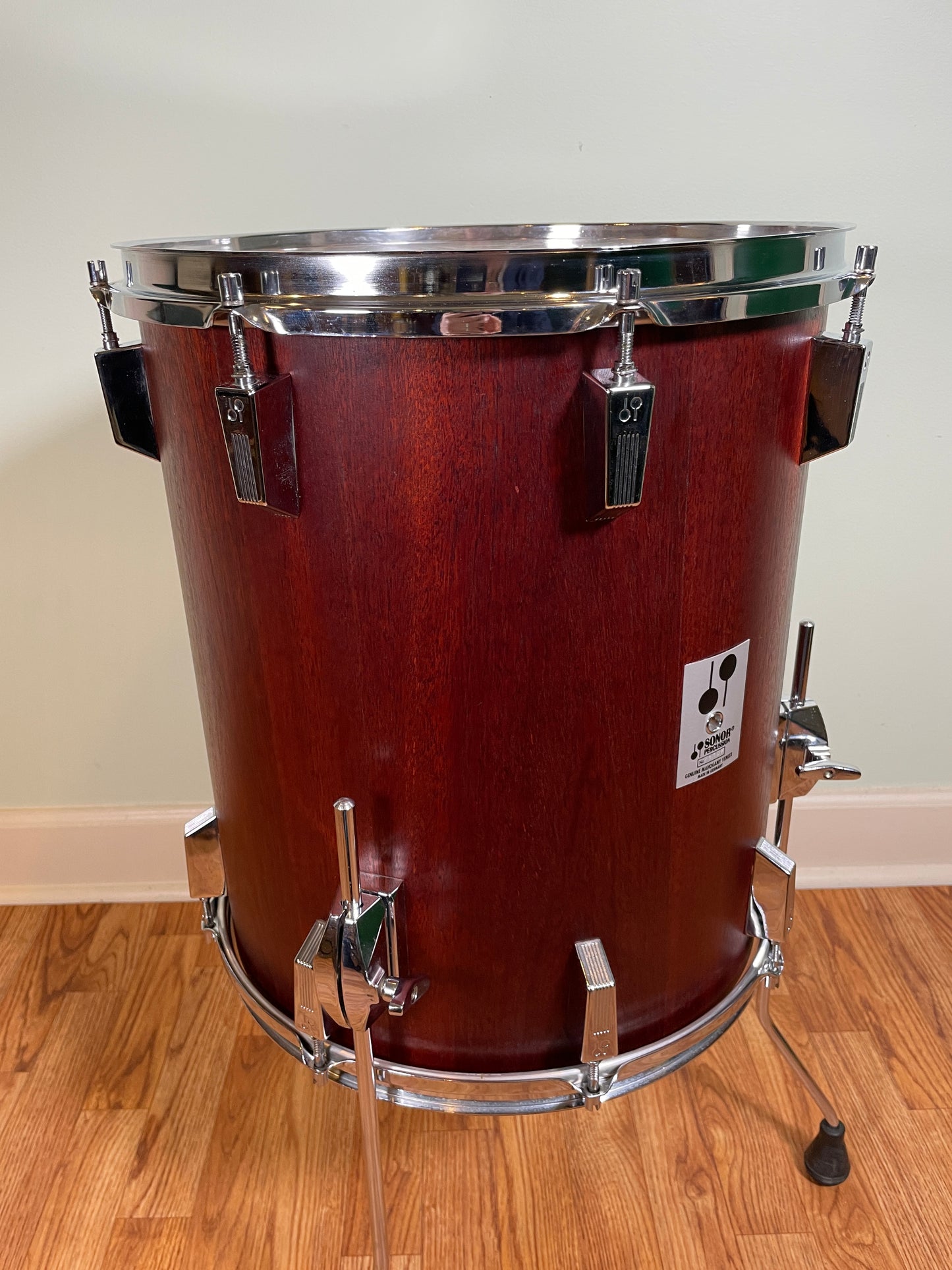 Vintage Sonor Phonic Plus 15x17 Tom Drum Red Mahogany