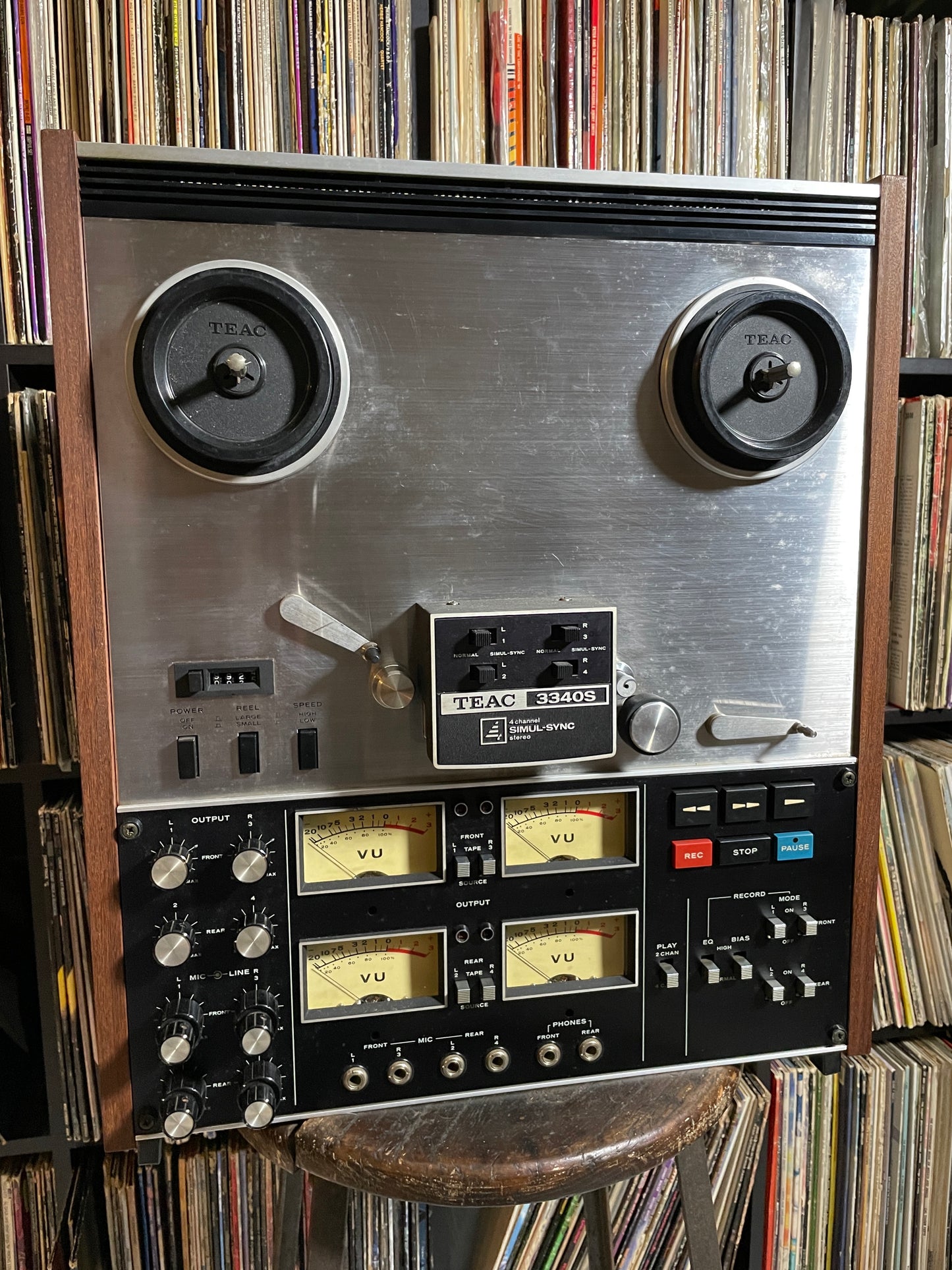 Vintage TEAC 3340S Pro-Serviced 4-Channel Simul-Sync Reel-To-Reel Quad Tape Deck Recorder Machine