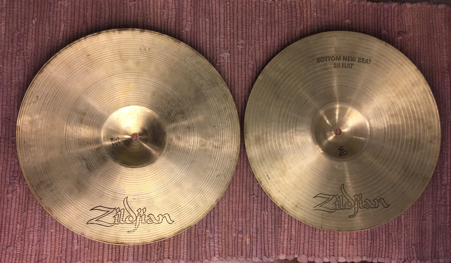 14" 1970s Zildjian A New Beat Hi Hat Cymbals 946/1392g #560