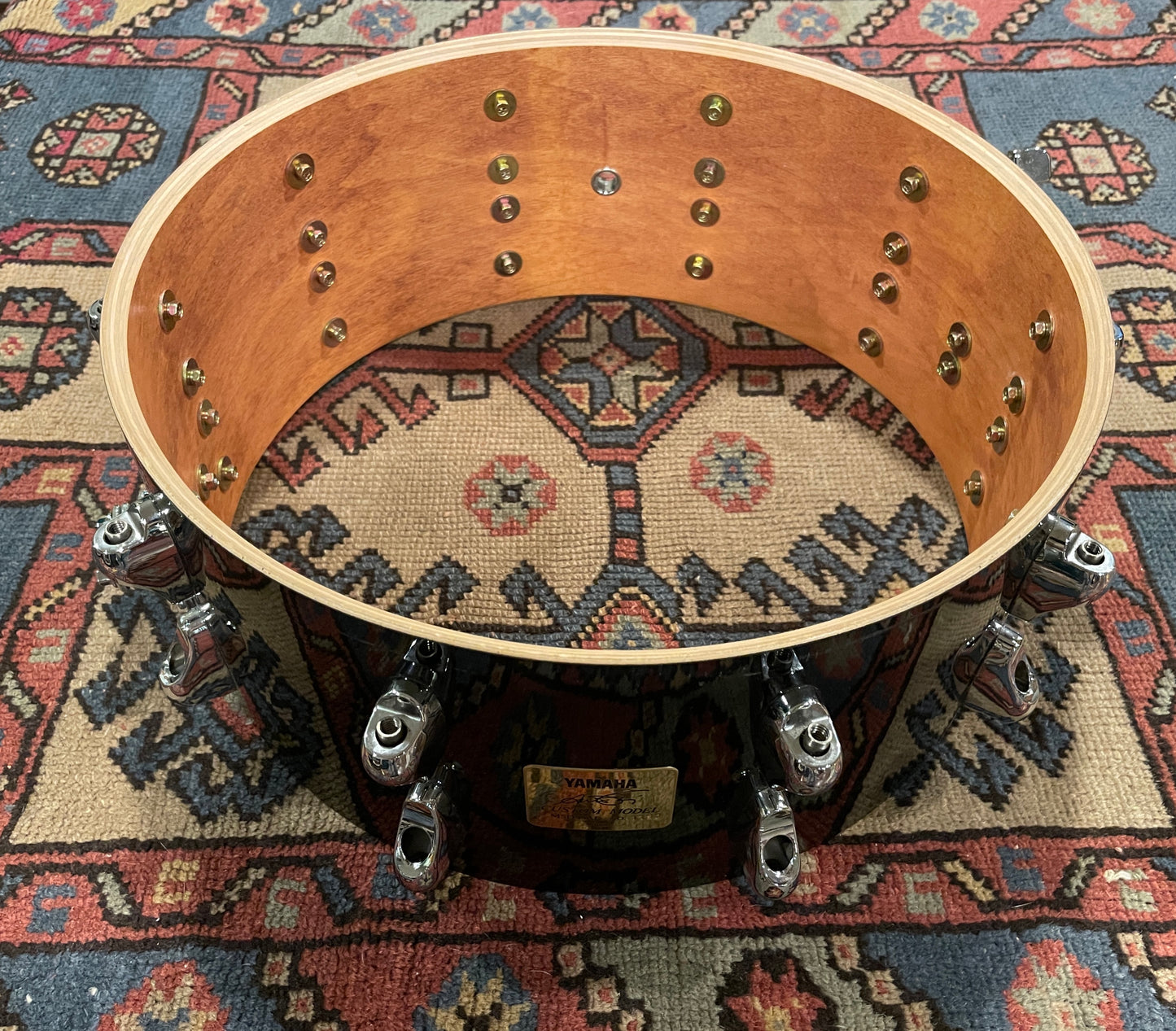 Yamaha 6x14 Anton Fig Snare Drum Black w/ Wood Hoops