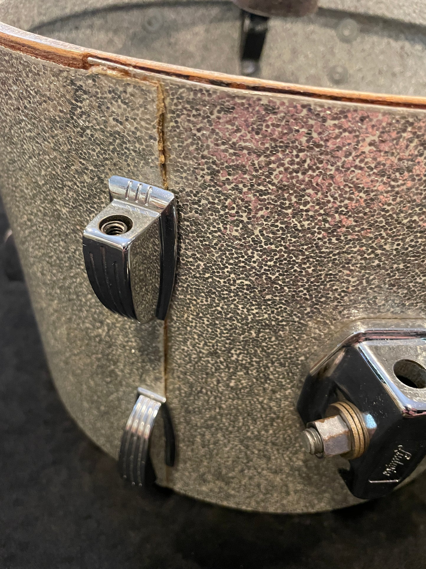 1970s Ludwig 8x12 Tom Drum Silver Sparkle