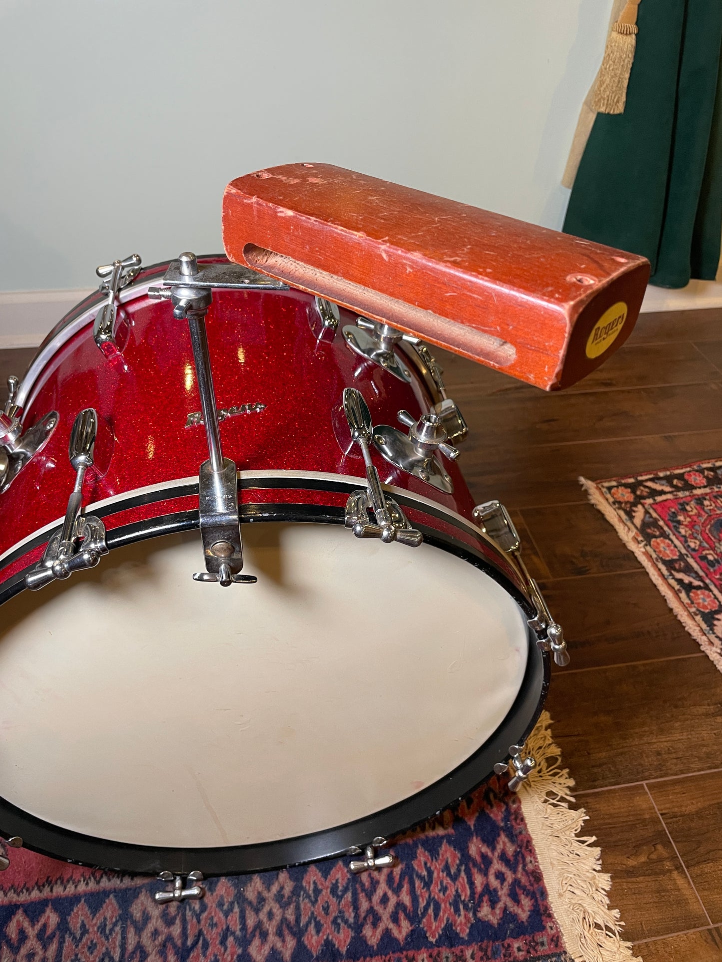 1960s Rogers Wood Block & Bass Drum Hoop Mount Holder